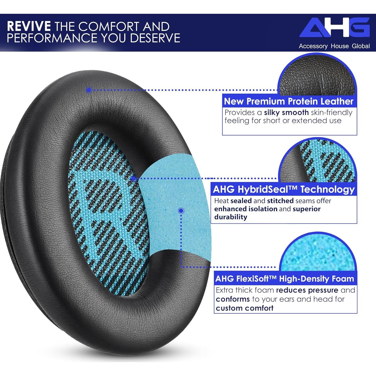 Almohadillas de Reemplazo AHG para Auriculares Bose QC25