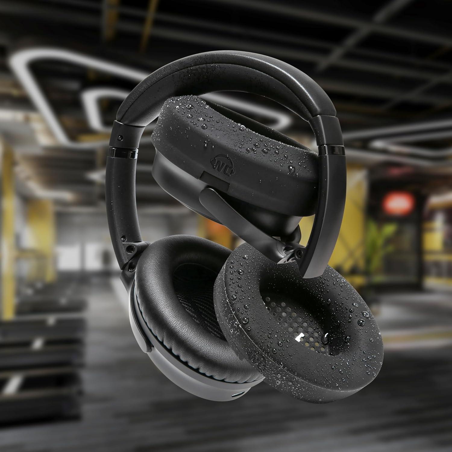 Fundas de Almohadilla WC SweatZ para Bose QuietComfort - Negro