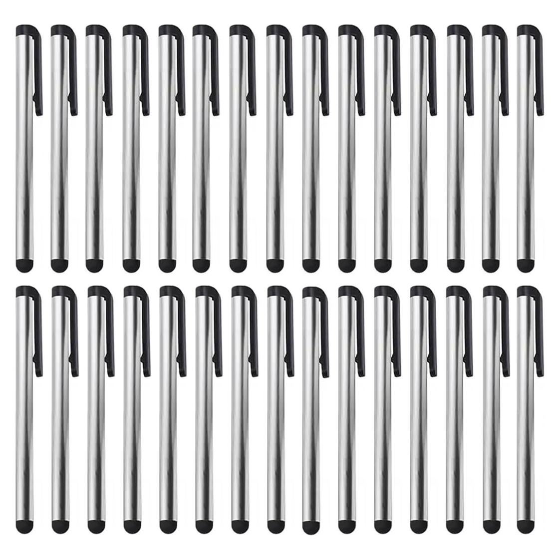Paquete de 30 Stylus Capacitivo Tek Styz Plata para Pantallas Táctiles