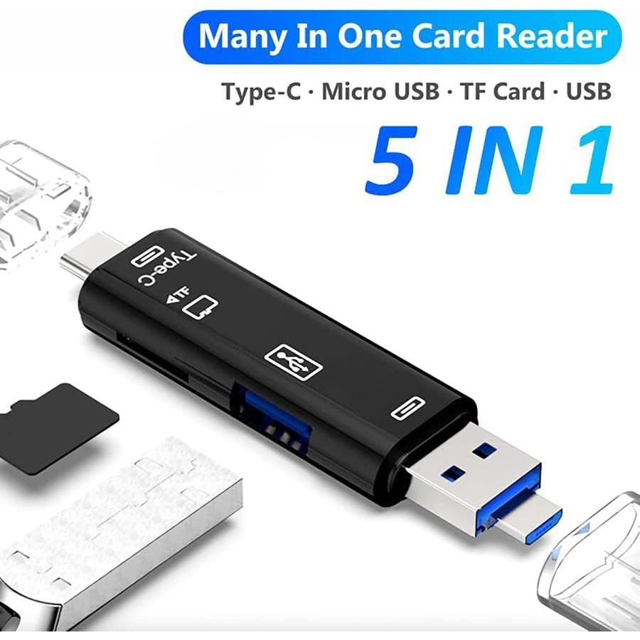 Lector de Tarjetas 5 en 1 VOLT+ USB-C MicroUSB SD Blanco