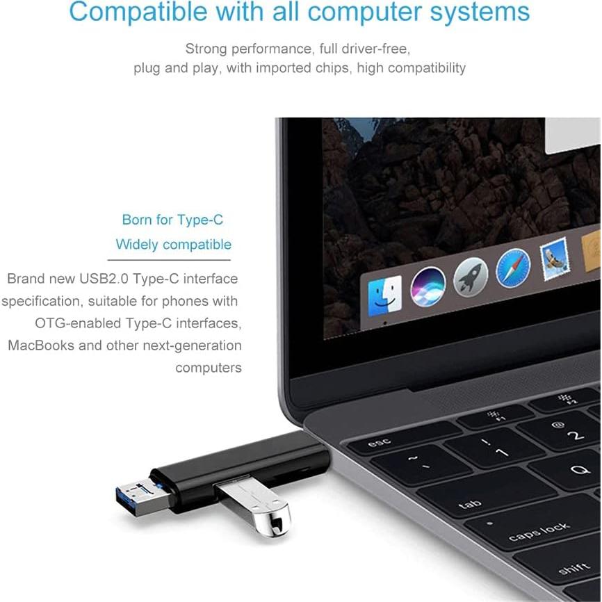 Lector de Tarjetas 5 en 1 VOLT+ USB-C MicroUSB SD Blanco