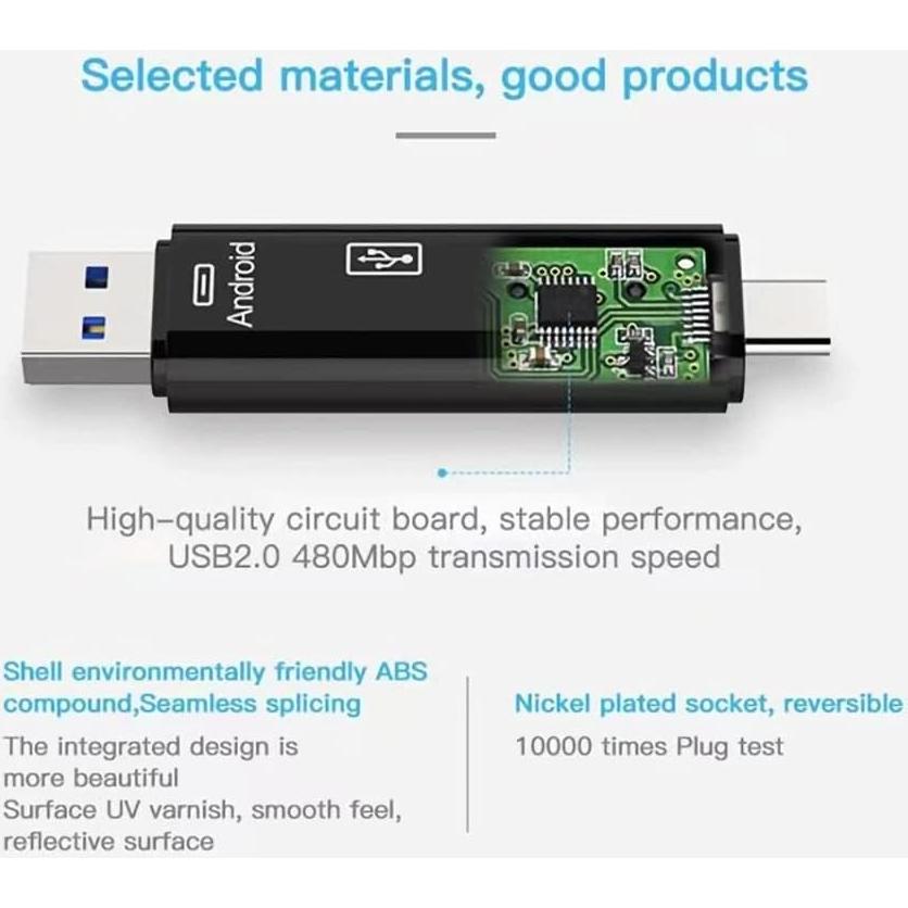 Lector de Tarjetas 5 en 1 VOLT+ USB-C MicroUSB SD Blanco
