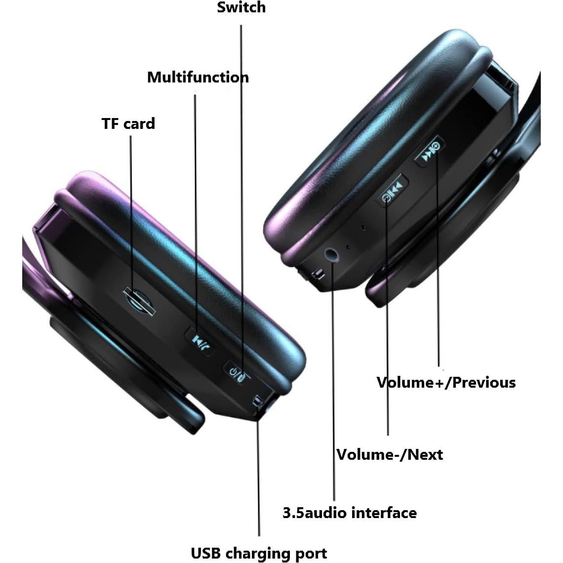 Auriculares Inalámbricos Bluetooth Fragolucyou B35 - Sonido Estéreo, Plegables, 10m