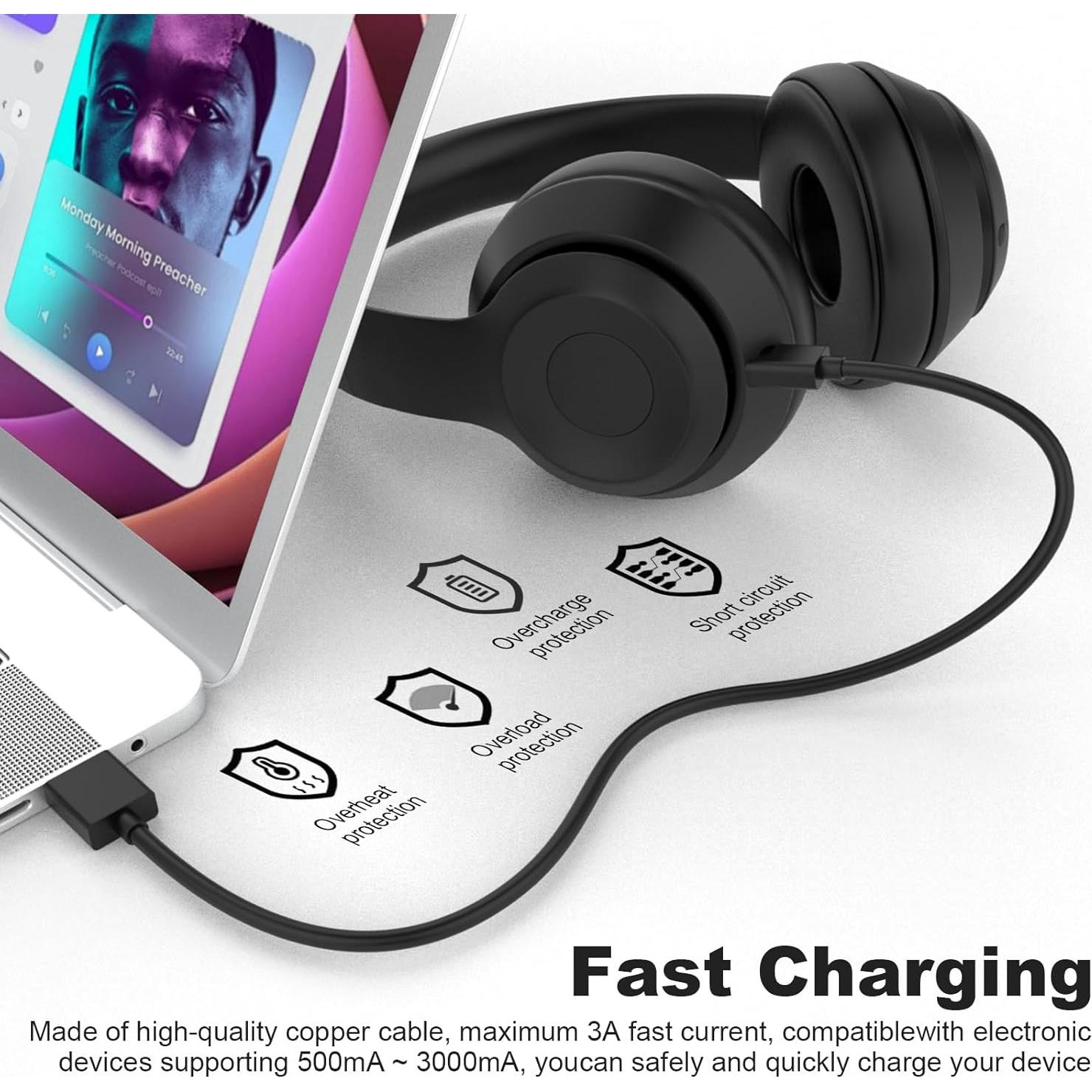 Cable de Carga Micro USB Zosvoses para Bose QC35 y QC25 - 25 cm