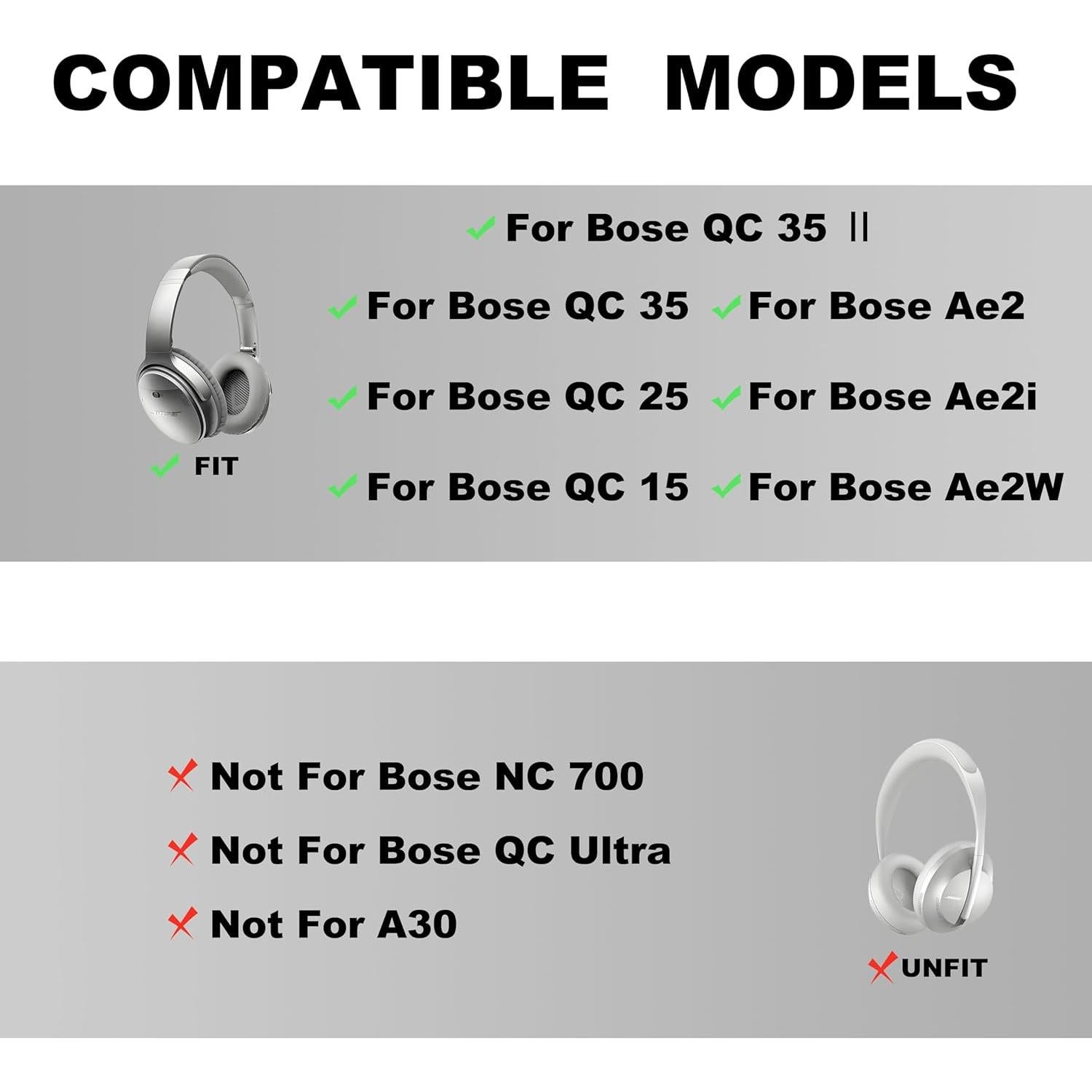 Almohadillas de Repuesto Bose QC35 QC35 II - Cuero Suave