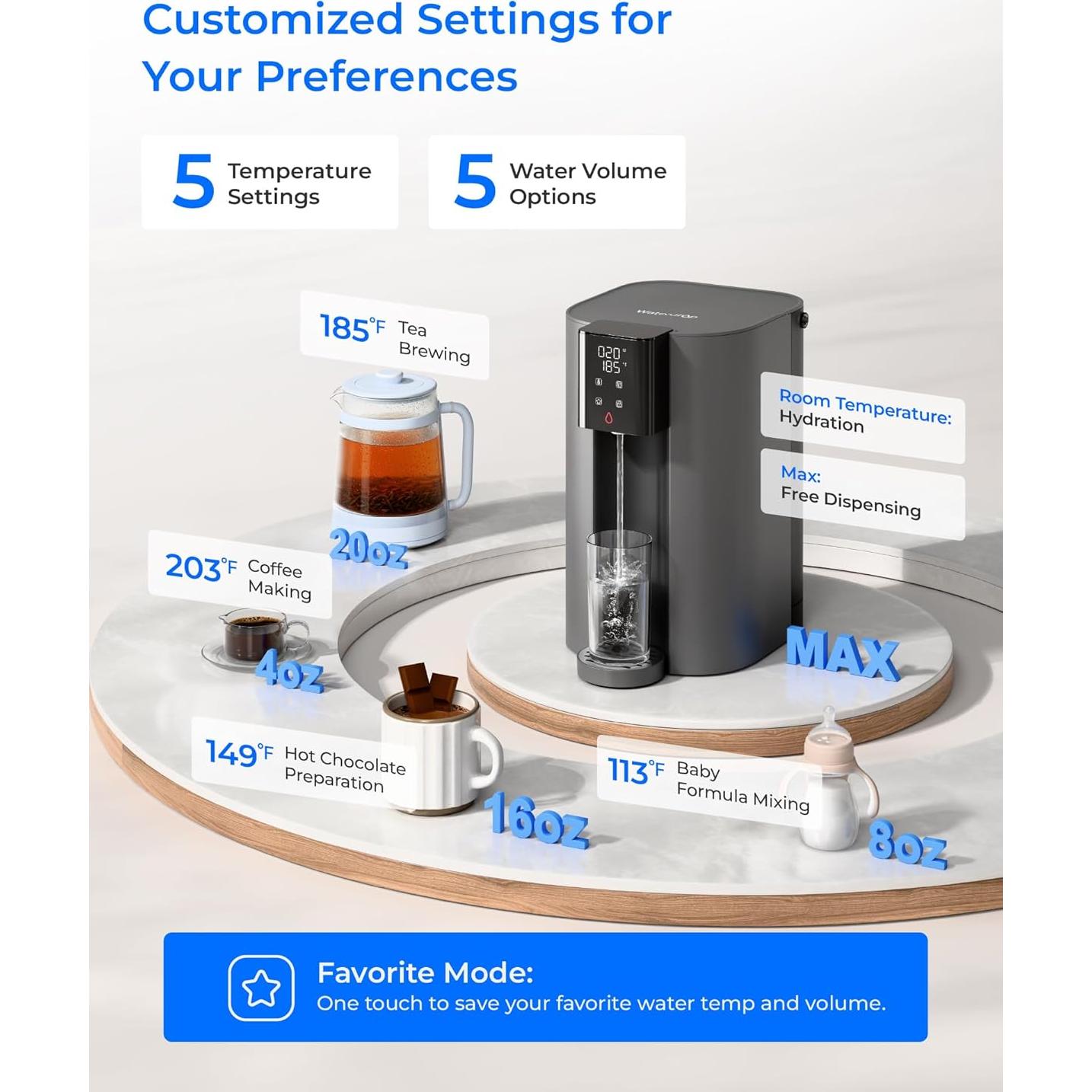 Calentador Instantáneo Waterdrop WD-C1H 6 Etapas Ósmosis Inversa