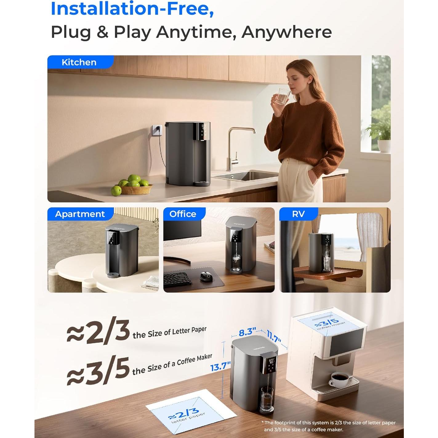 Calentador Instantáneo Waterdrop WD-C1H 6 Etapas Ósmosis Inversa