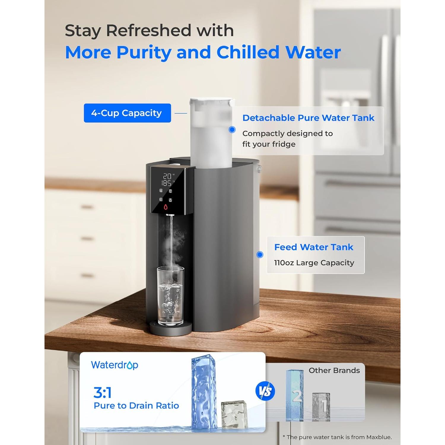 Calentador Instantáneo Waterdrop WD-C1H 6 Etapas Ósmosis Inversa