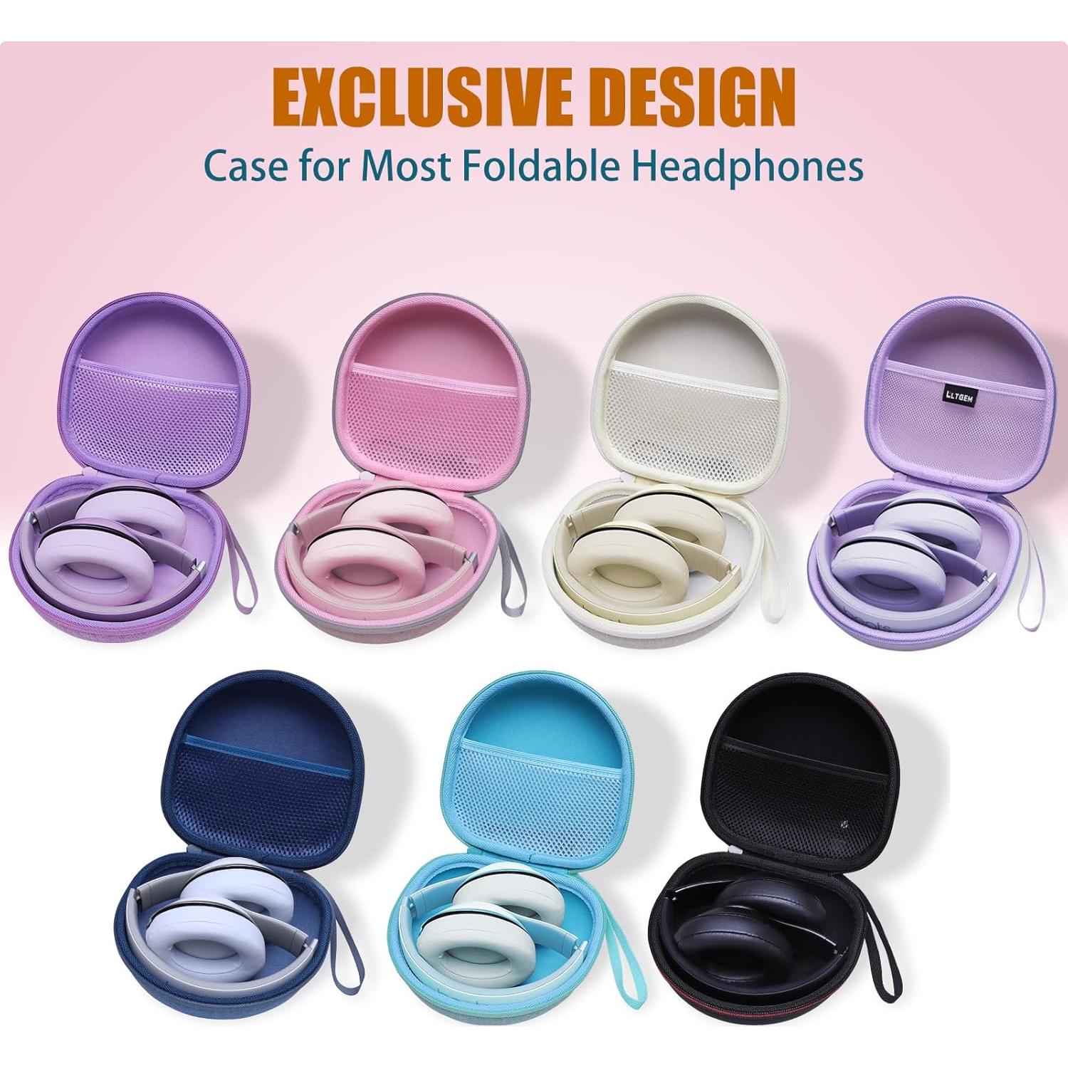 Funda Plegable LTGEM para Auriculares Over-Ear Púrpura