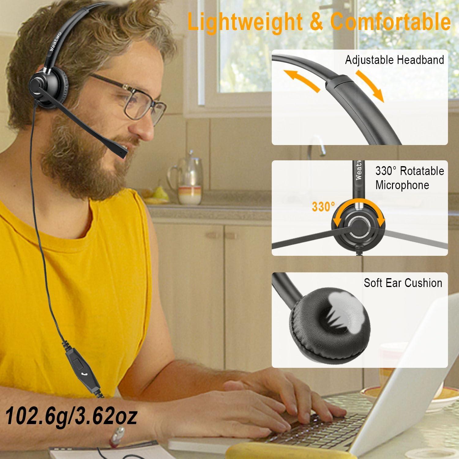 Auricular con cable Weatwo W520M 3.5mm y USB-C con micrófono