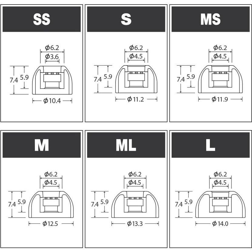 Puntas de Auriculares Inalámbricos AZLA SednaEarfit MAX 6 Blancas
