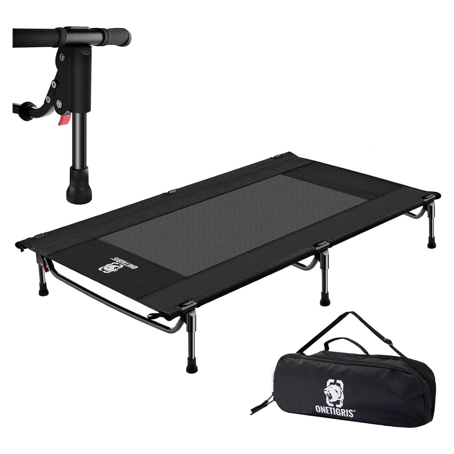 Cama Elevada para Perros OneTigris Mediana Negra, Antideslizante