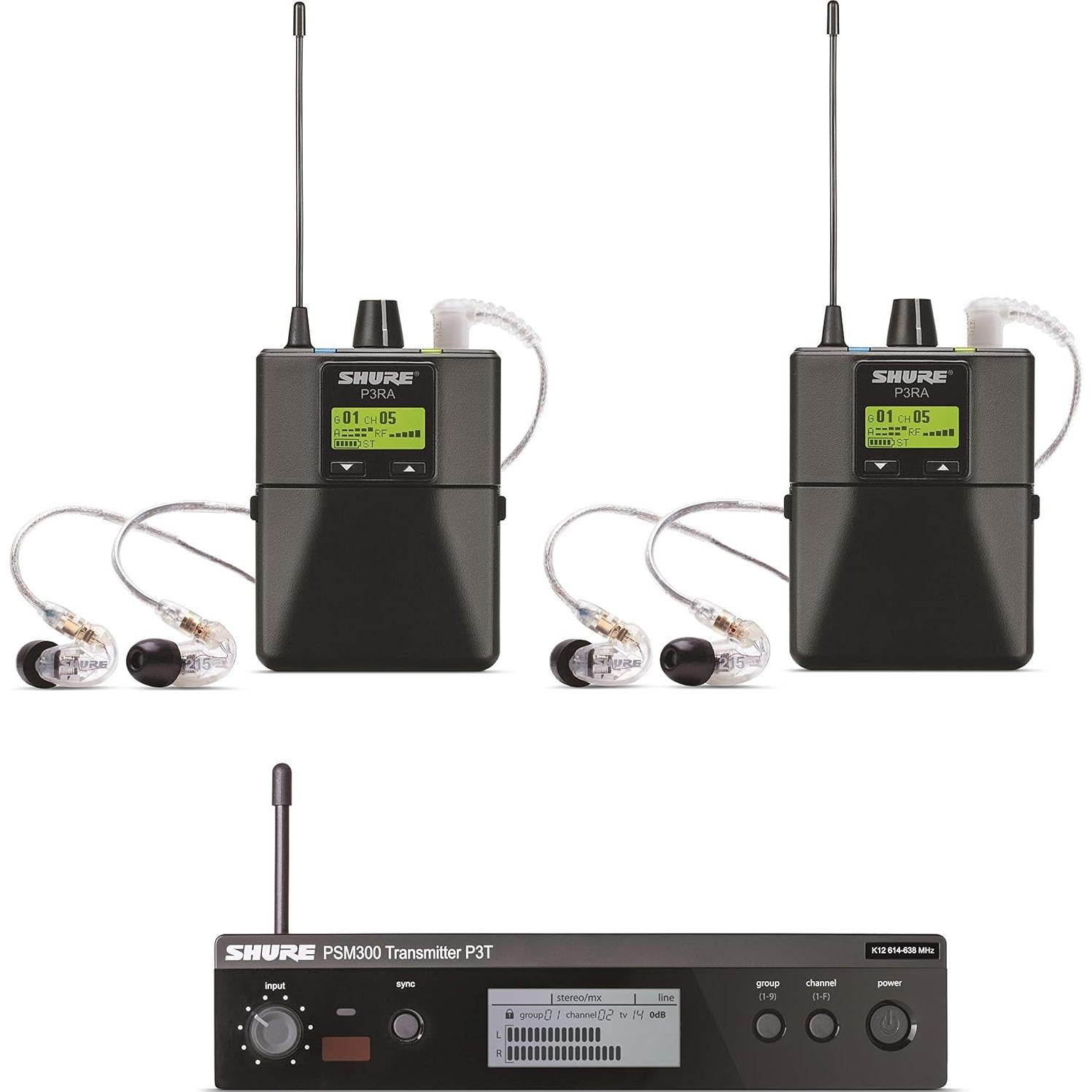 Sistema Inalámbrico de Monitoreo In Ear Shure PSM300 Doble