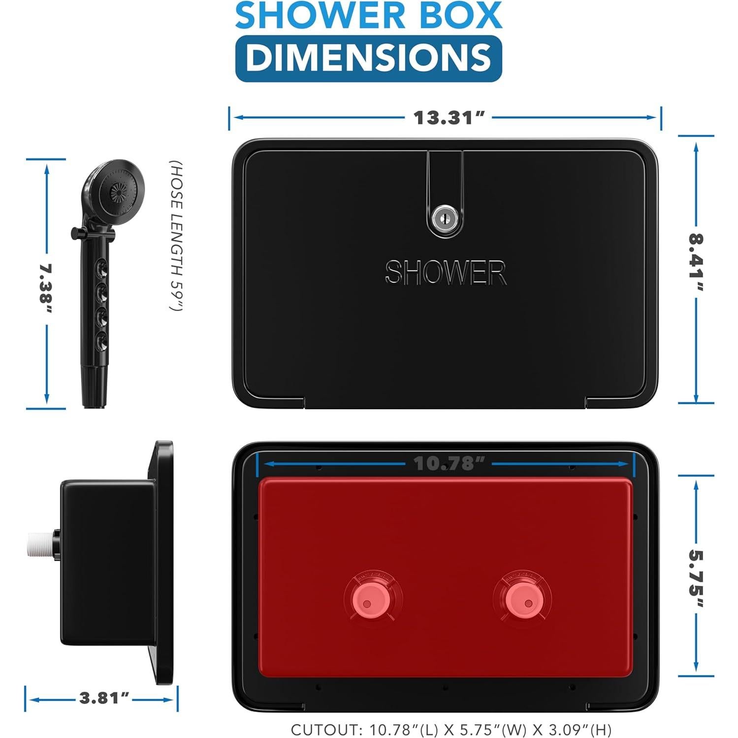 Kit de Ducha Exterior RV Leisure Coachworks Negro 150 cm