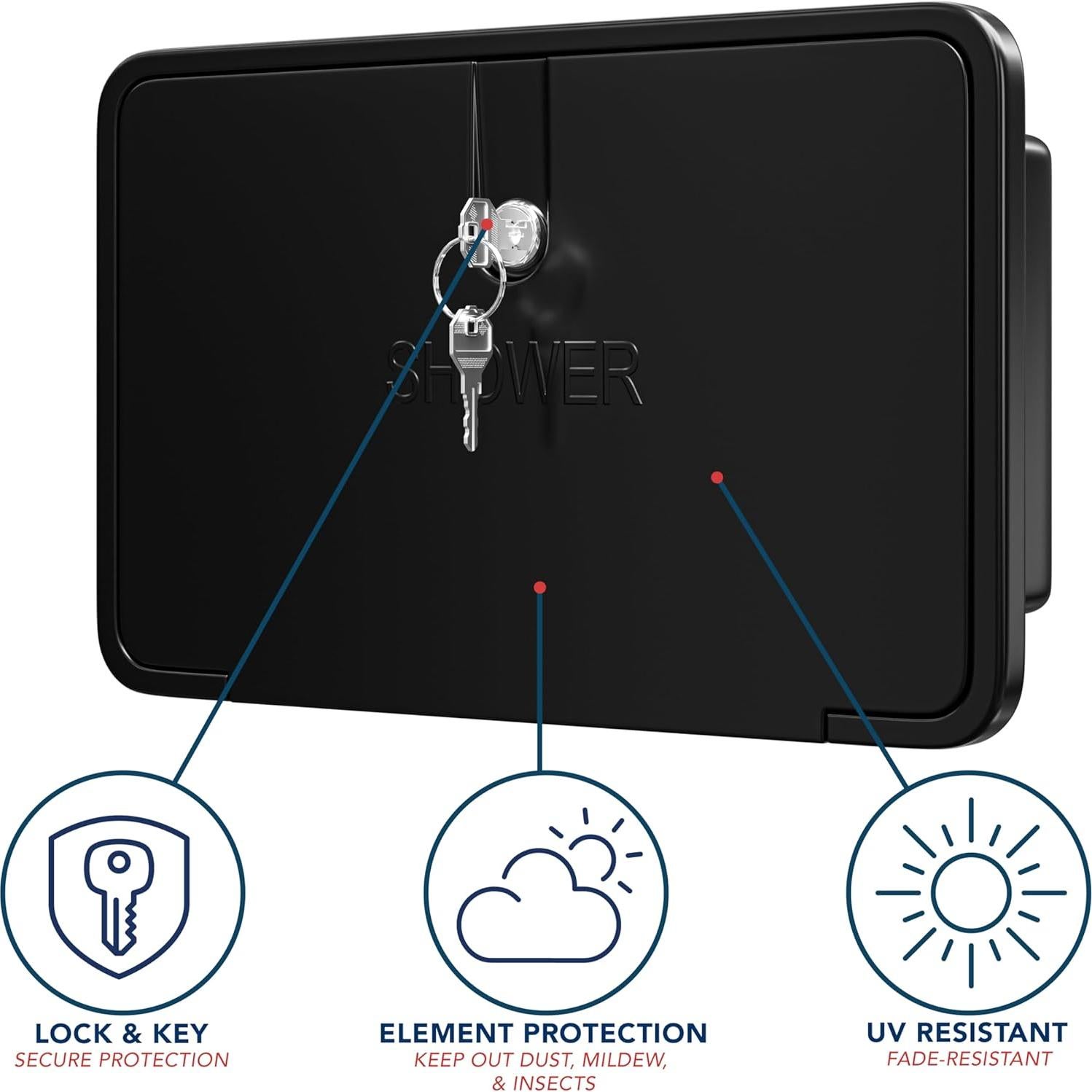 Kit de Ducha Exterior RV Leisure Coachworks Negro 150 cm