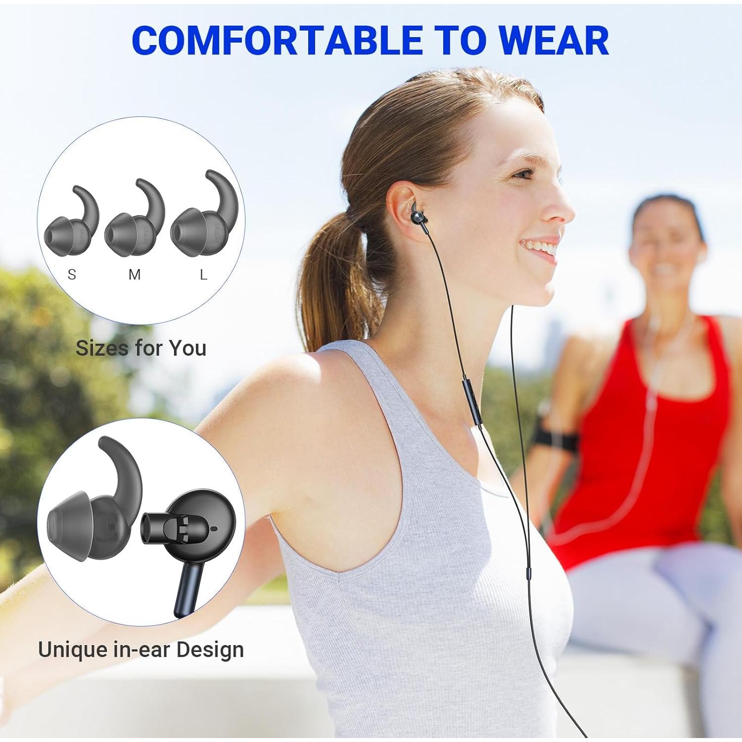 Auriculares USB C ASKUBSKU con micrófono, graves profundos, azul-negro