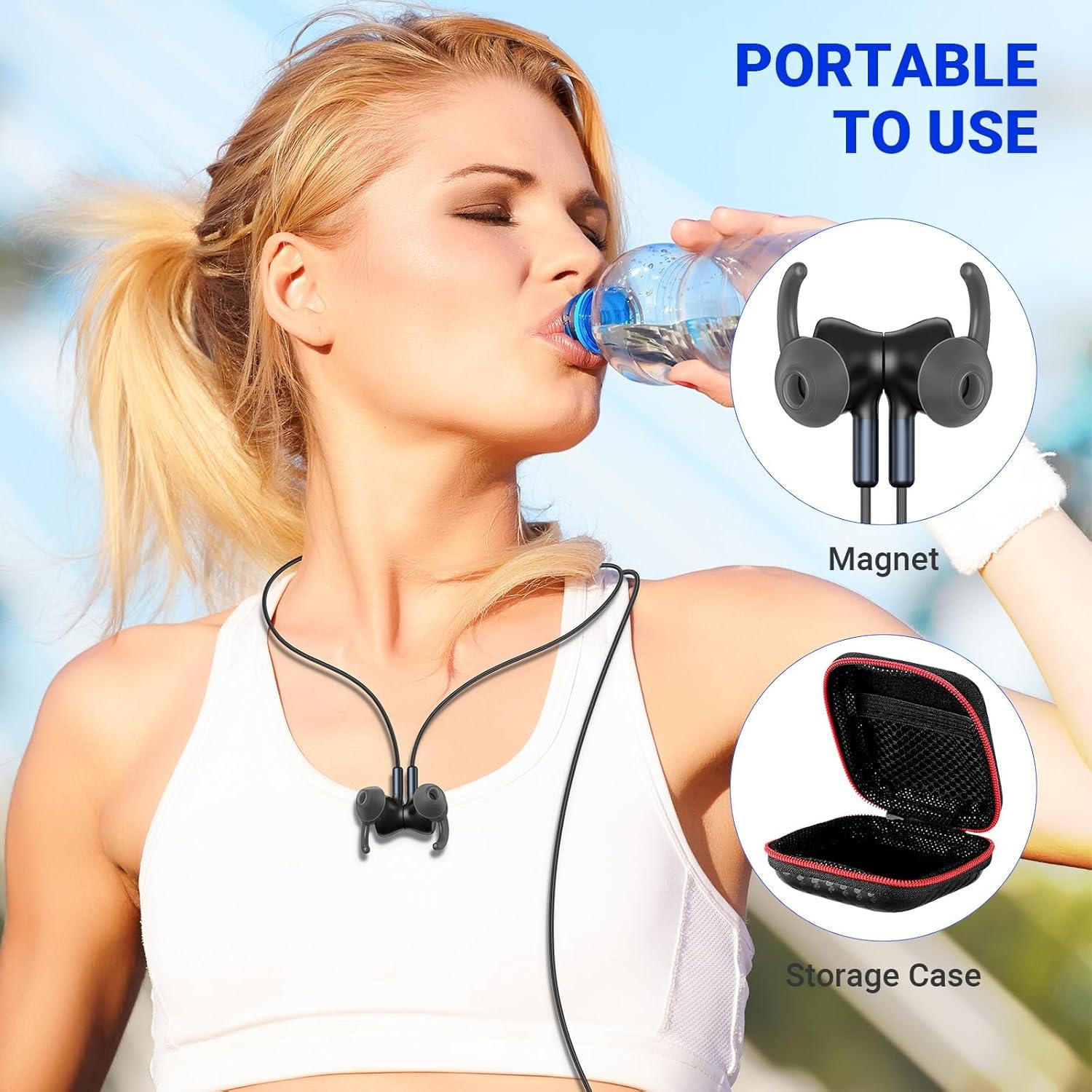 Auriculares USB C ASKUBSKU con micrófono, graves profundos, azul-negro