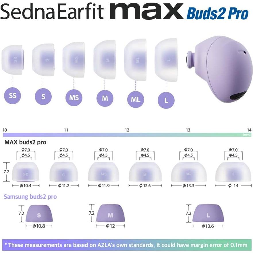 Puntas de Reemplazo AZLA SednaEarfit MAX para Galaxy Buds 2 Pro