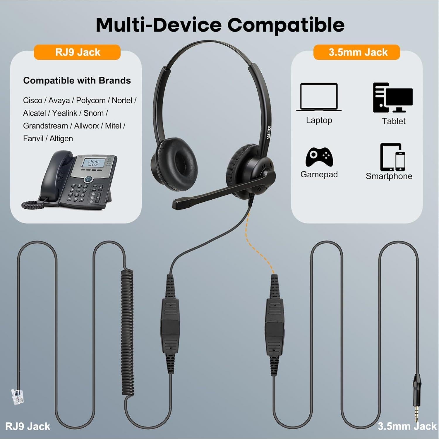 Auricular MAIRDI M609 con micrófono cancelador de ruido