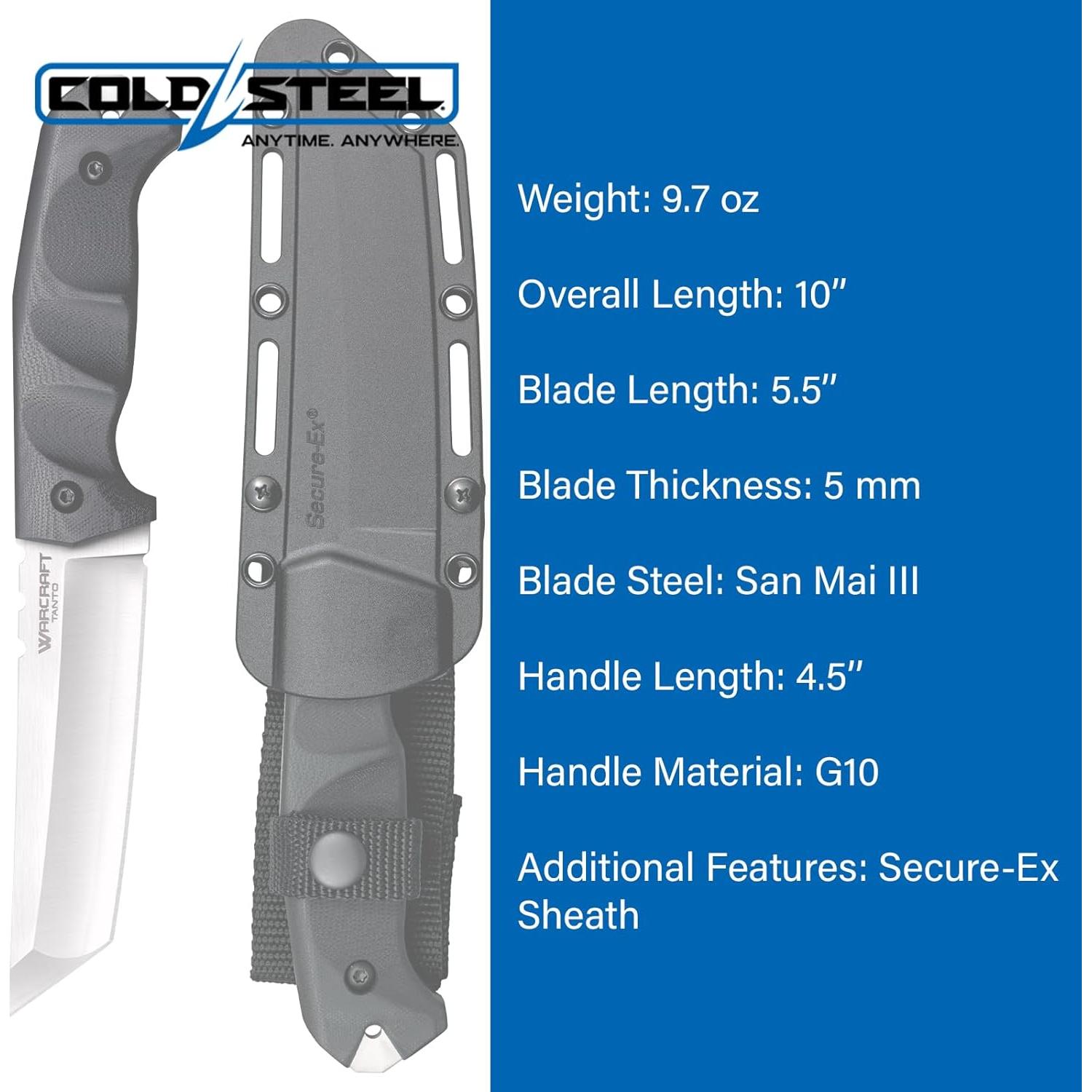 Cuchillo Fijo Cold Steel Warcraft Tanto San Mai III 14 cm