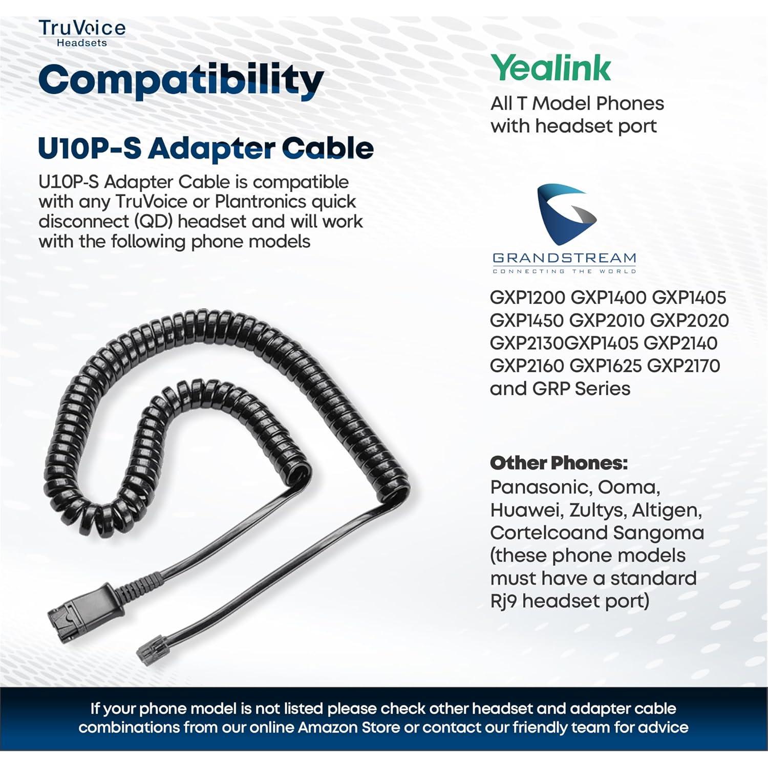 Auricular TruVoice HD-350 con Reducción de Ruido y Conector 3.5mm