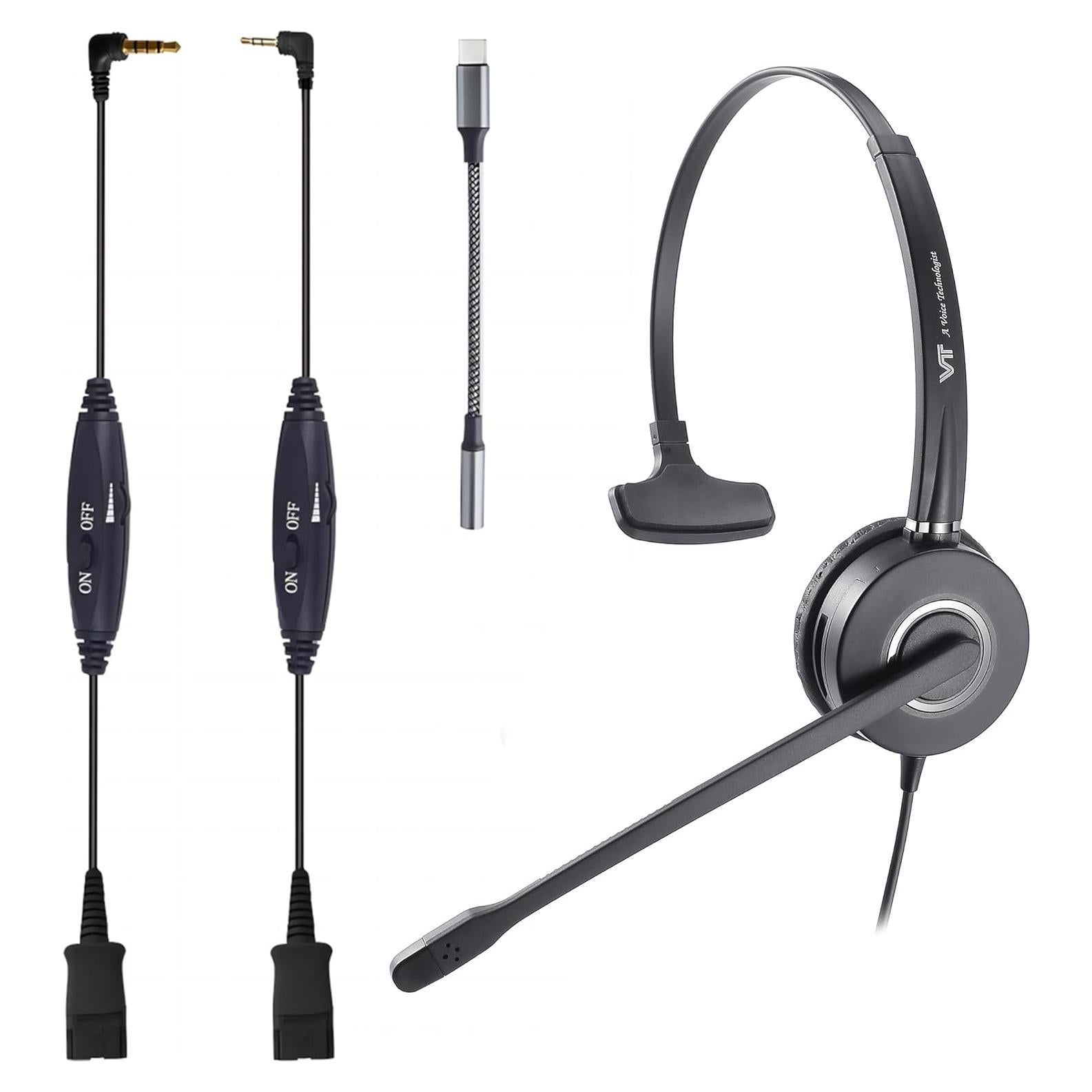 Auricular Plantronics VT6932 QD 3.5mm y USB-C con micrófono
