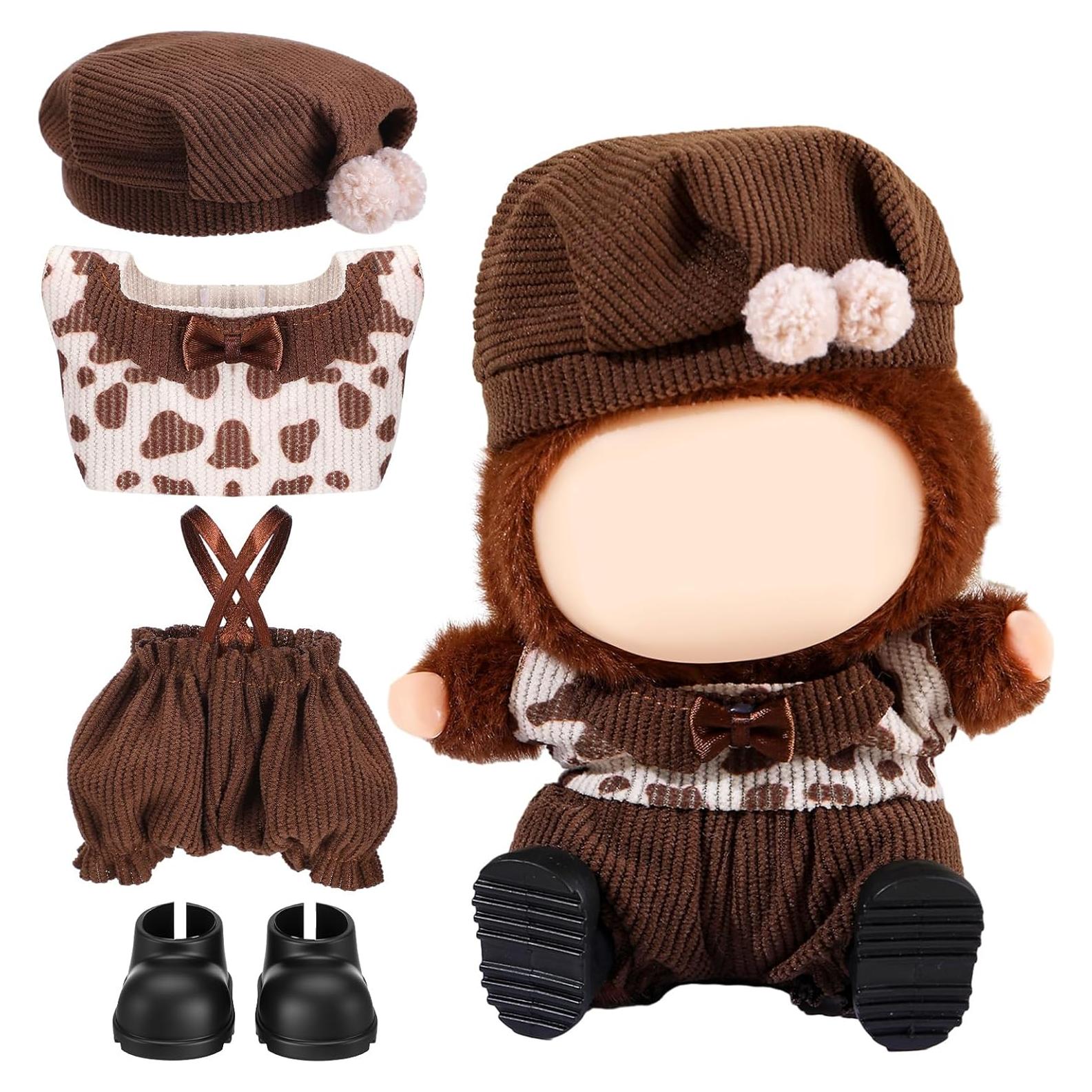 Conjunto de Ropa para Muñeca Frienda 17cm - Overoles Marrones