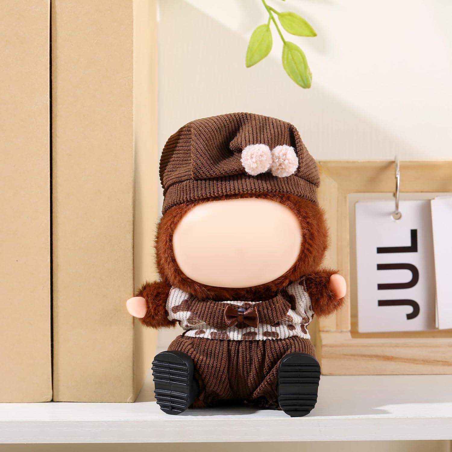 Conjunto de Ropa para Muñeca Frienda 17cm - Overoles Marrones