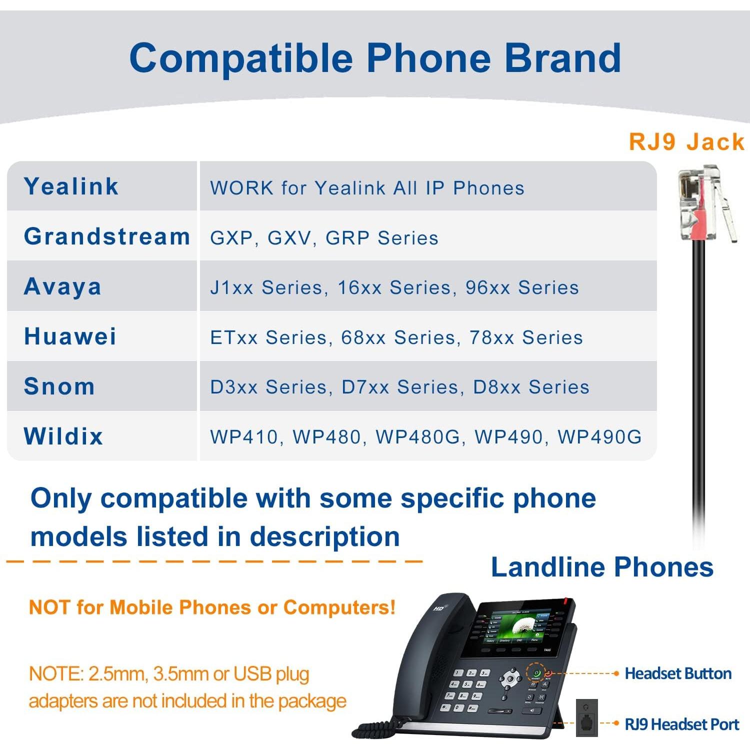 Auricular RJ9 CalleZ W201Y2 con micrófono cancelación ruido