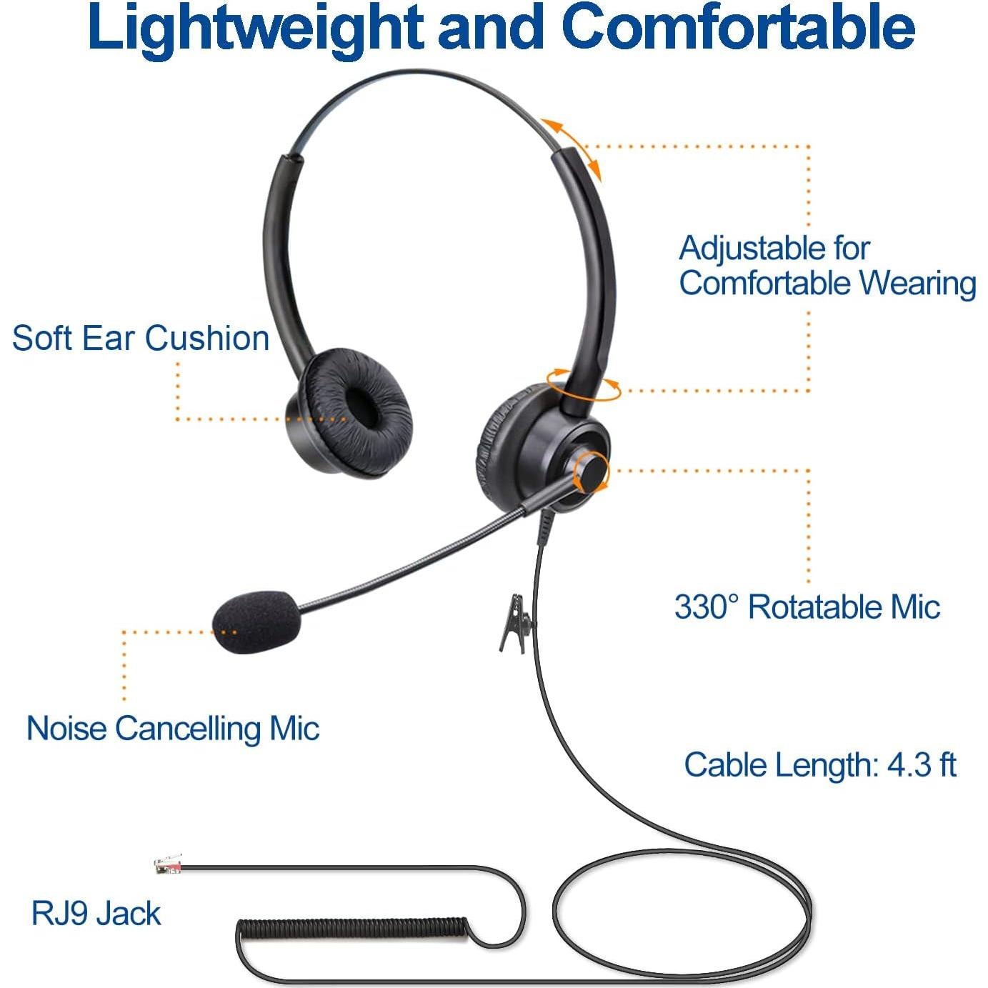 Auricular RJ9 CalleZ W201Y2 con micrófono cancelación ruido
