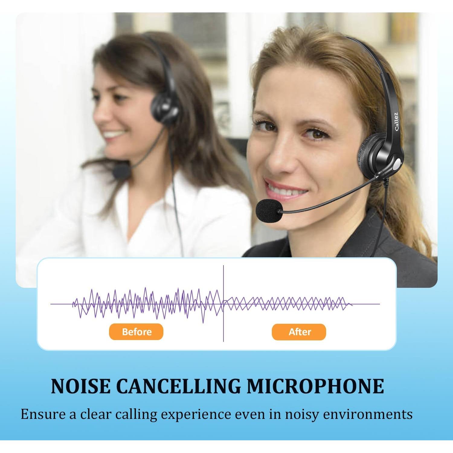 Auricular de Teléfono 2.5mm Callez con Micrófono y Cancelación de Ruido