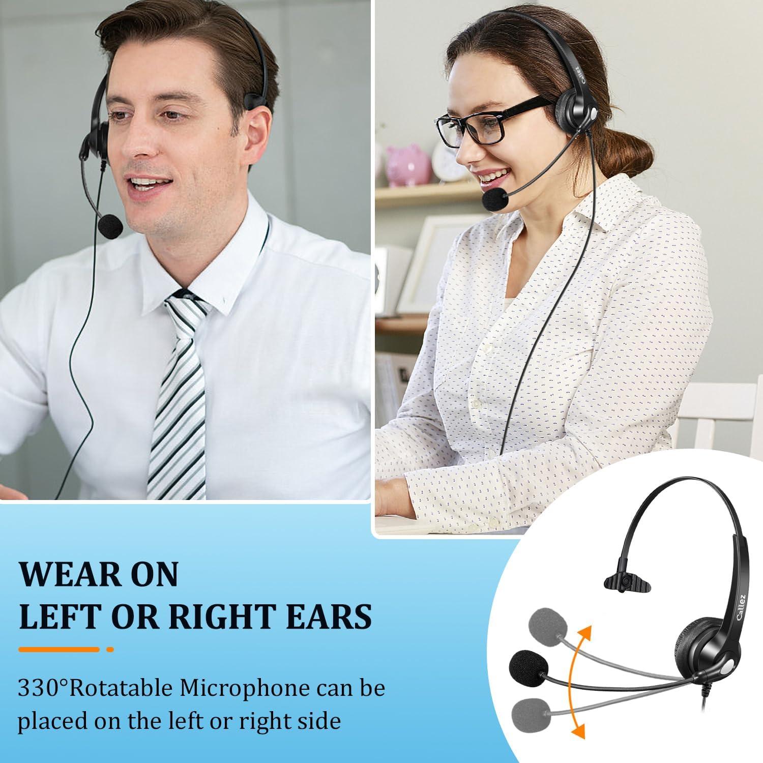 Auricular de Teléfono 2.5mm Callez con Micrófono y Cancelación de Ruido