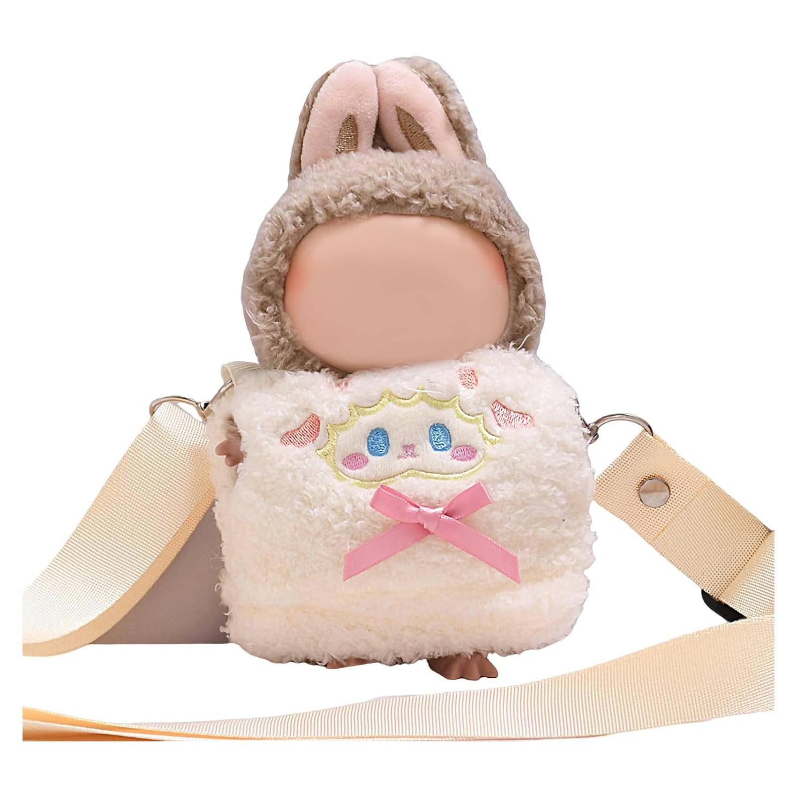 Conjunto de Ropa para Muñecas Labubu 17cm - Estilo Oso Blanco