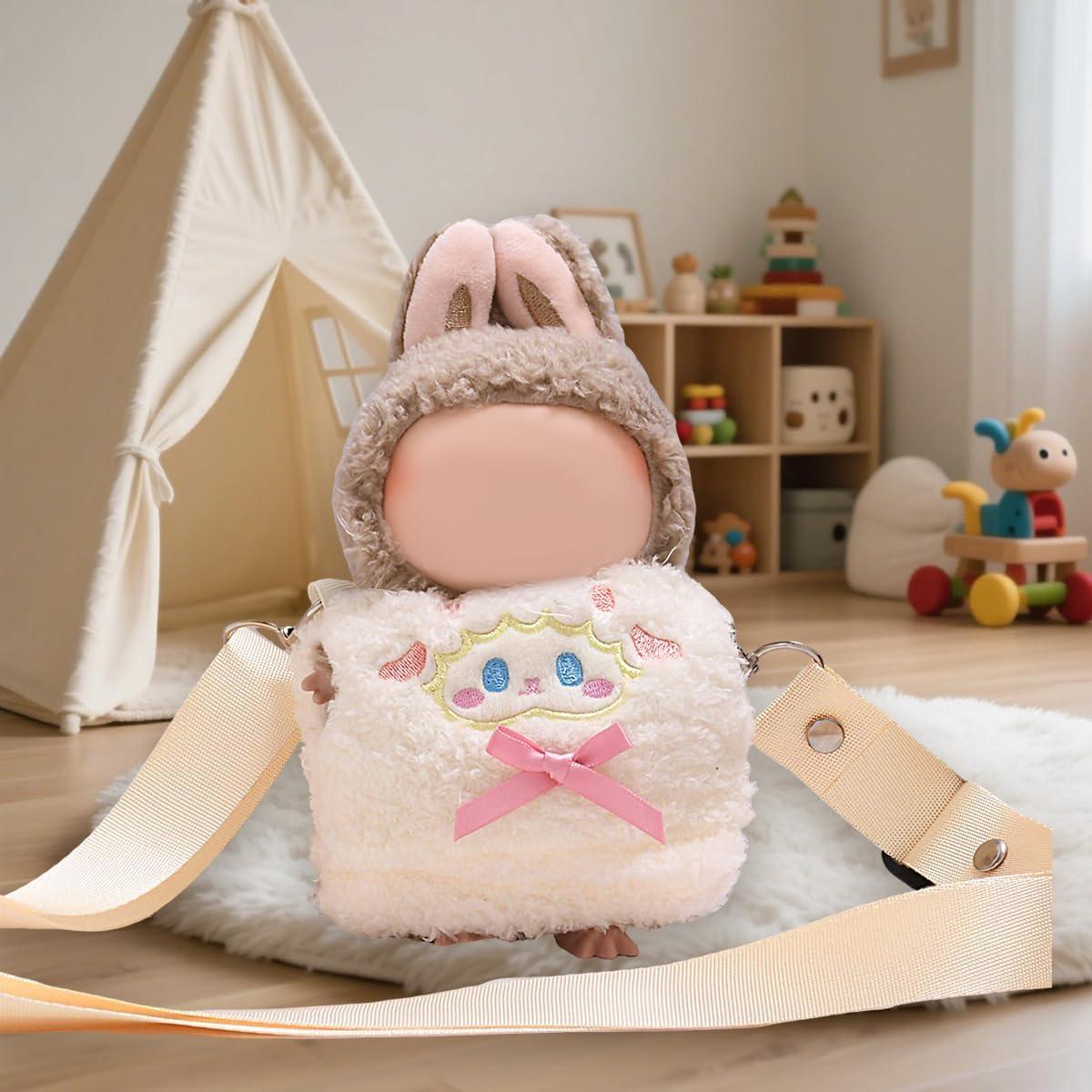 Conjunto de Ropa para Muñecas Labubu 17cm - Estilo Oso Blanco