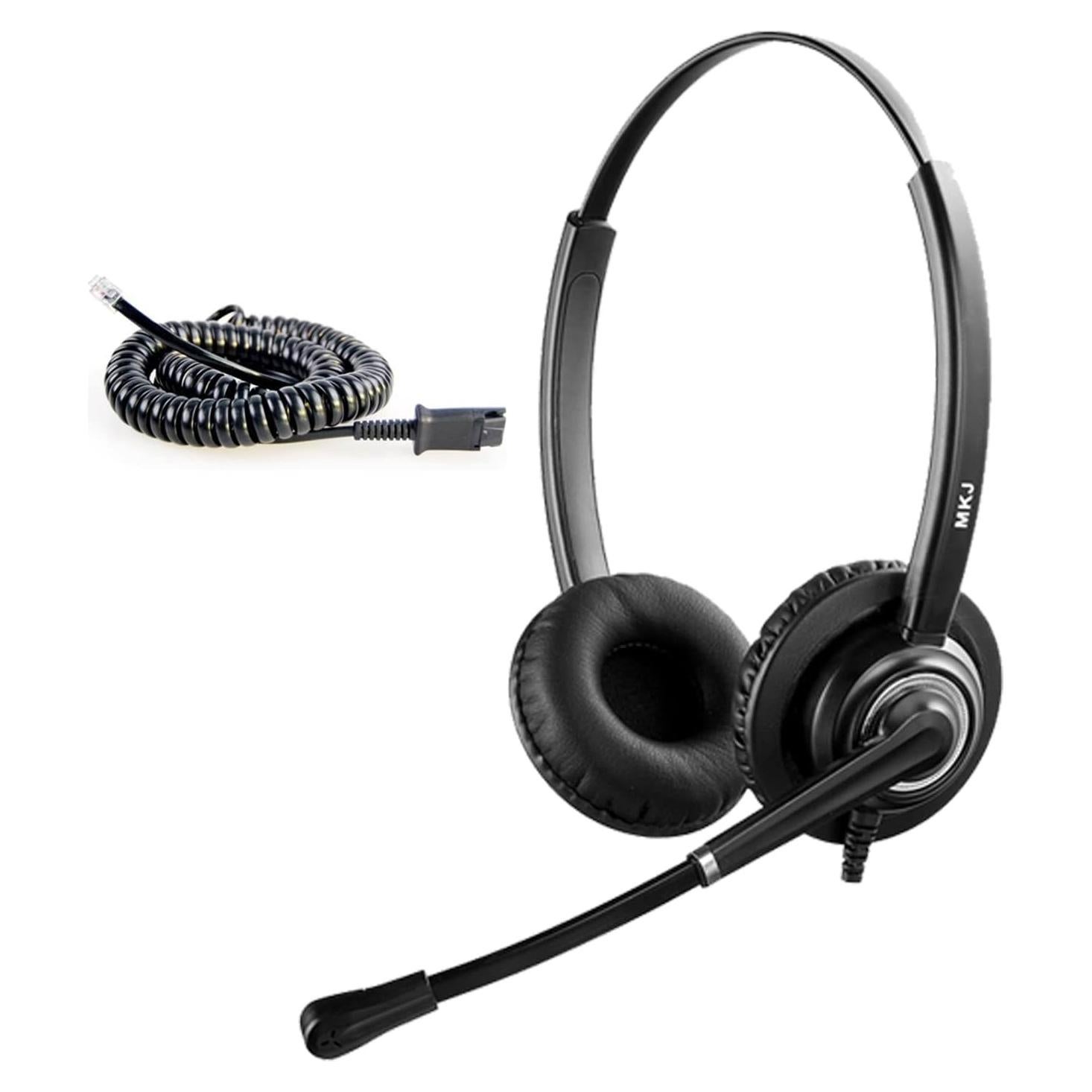 Auriculares MKJ con micrófono RJ9 y cancelación de ruido