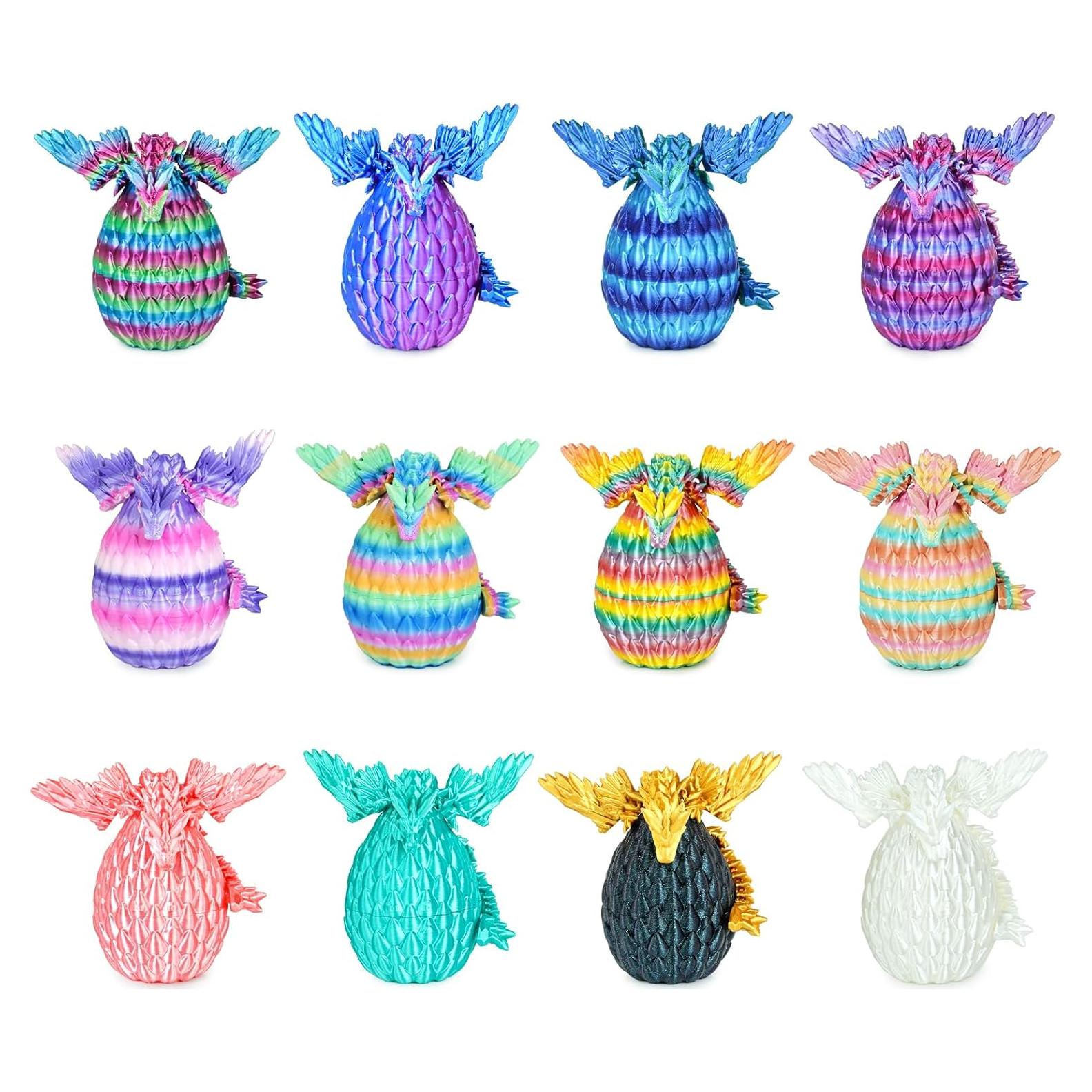 12 Huevos de Dragón 3D Mydhall con Mini Dragón Bebé - Multicolor