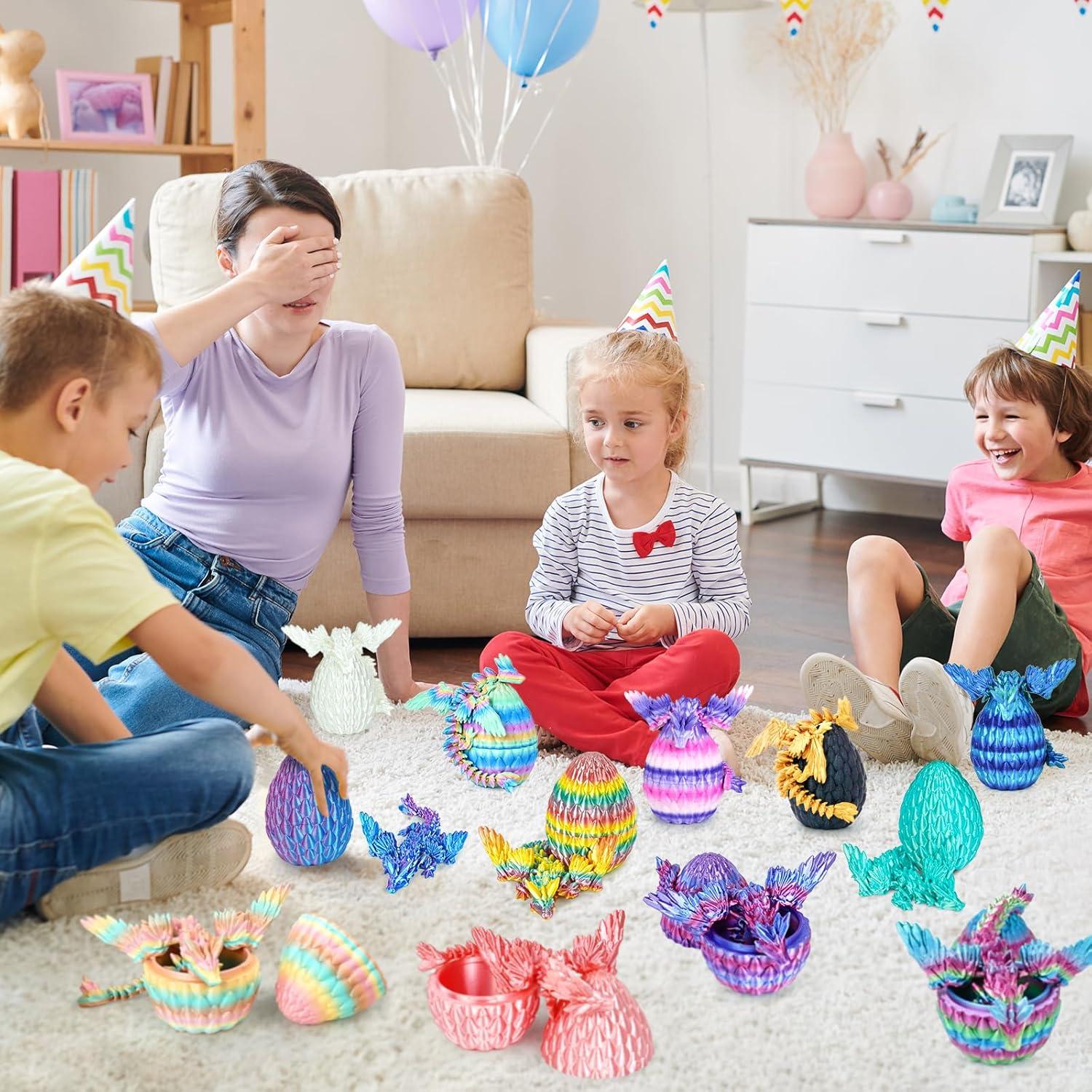 12 Huevos de Dragón 3D Mydhall con Mini Dragón Bebé - Multicolor