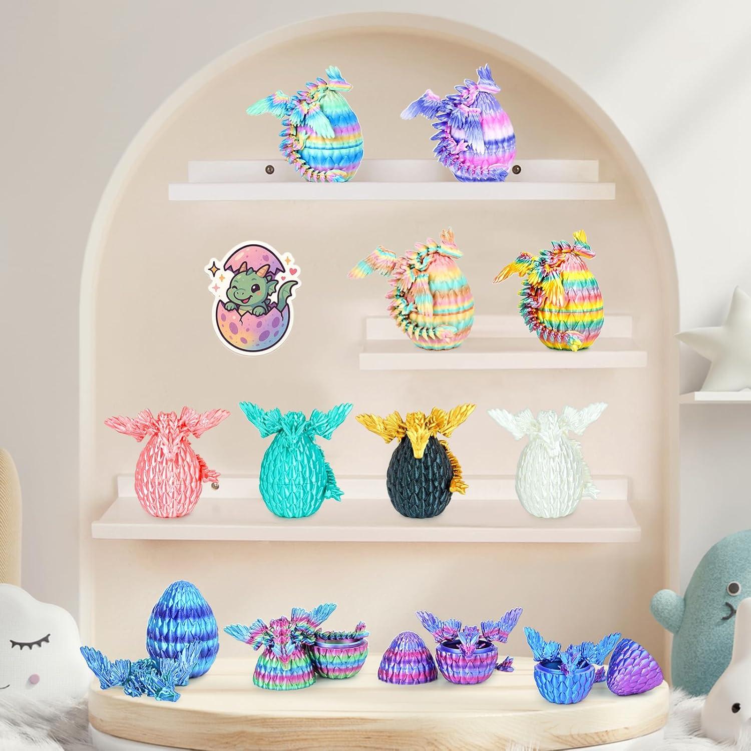 12 Huevos de Dragón 3D Mydhall con Mini Dragón Bebé - Multicolor