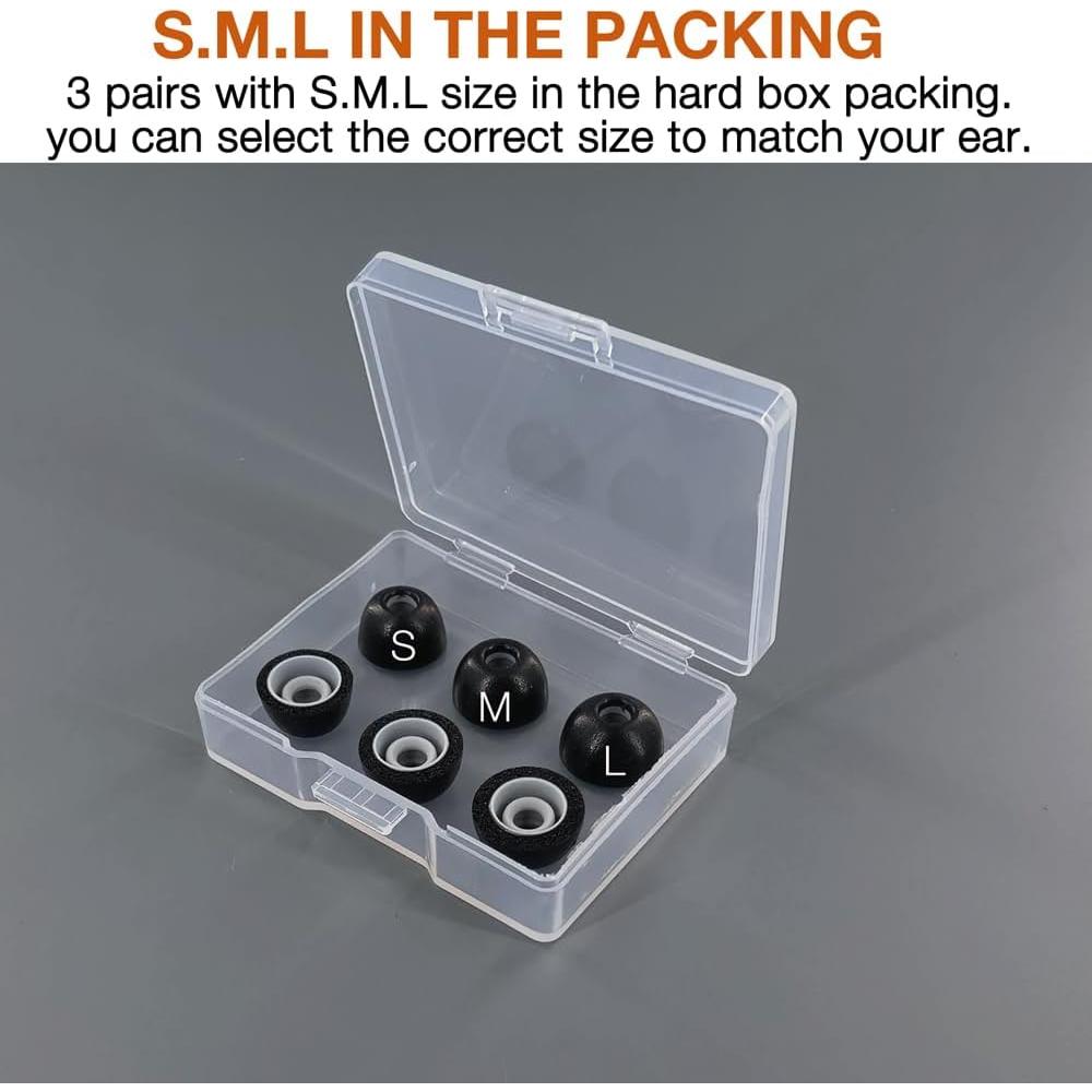 Puntas de oído de espuma con memoria TENNMAK 2 capas S/M/L