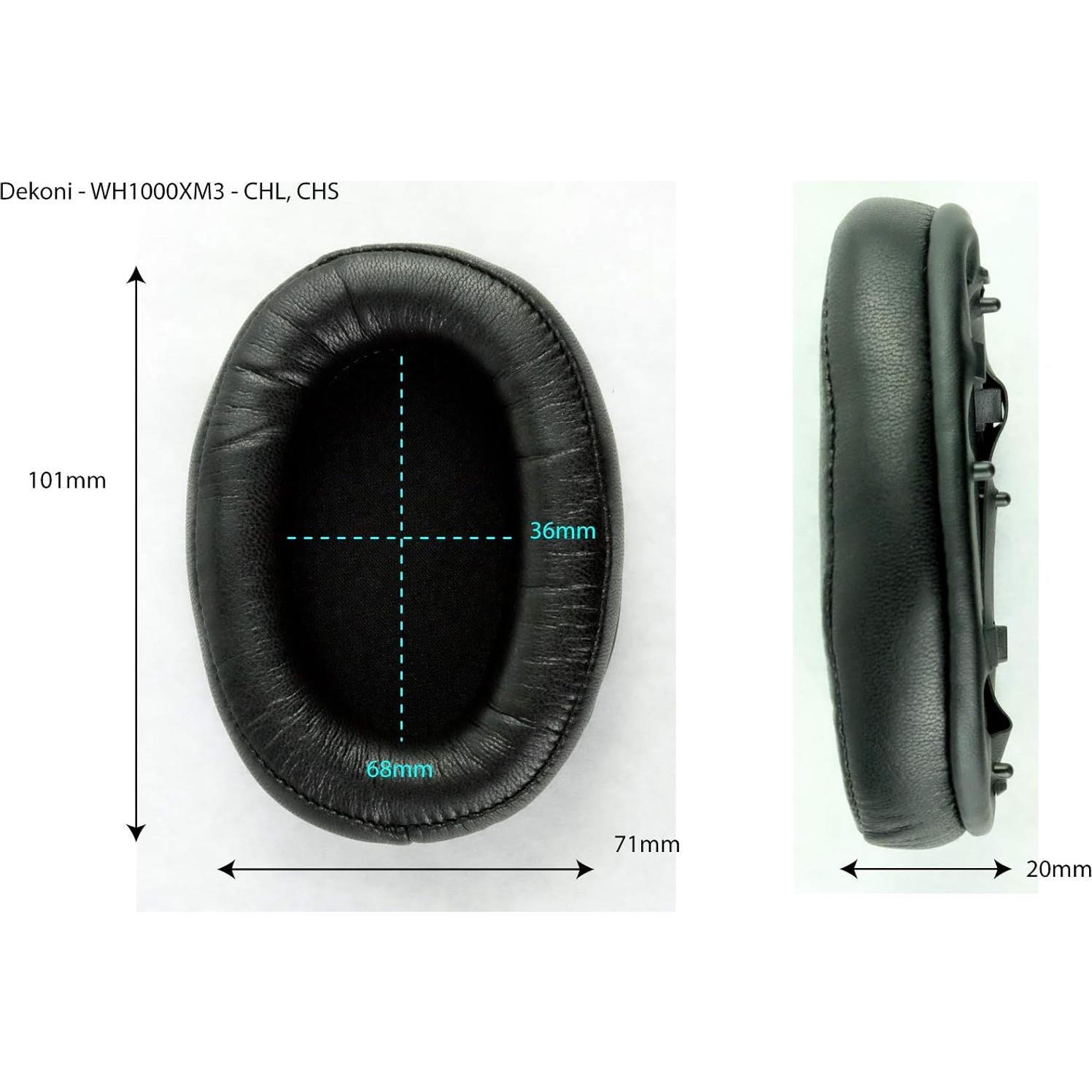 Almohadillas Dekoni Audio Suede para Sony WH-1000XM3 - Negro