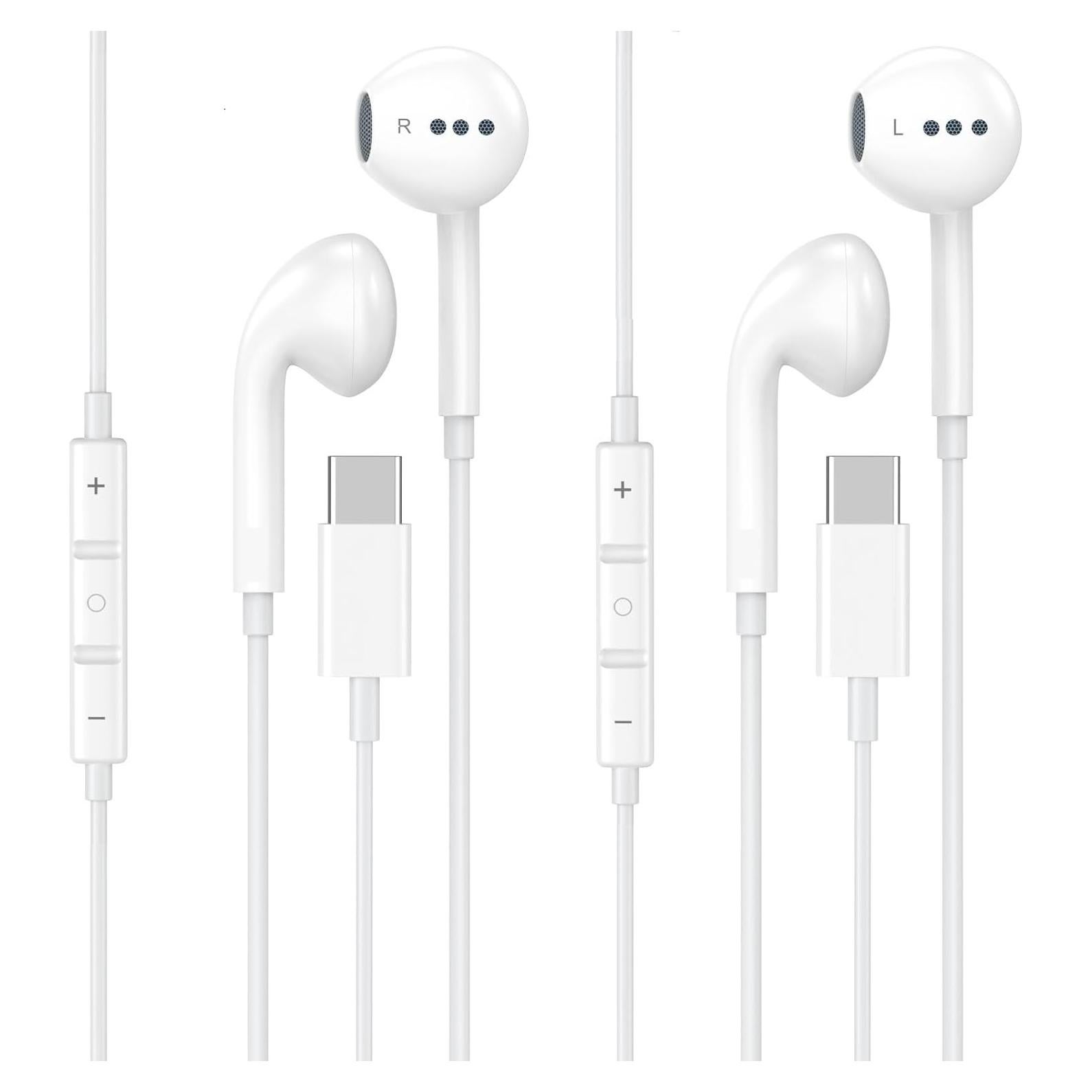 Auriculares USB C 1STCHAMP con Micrófono y Control Remoto - 2 Pack