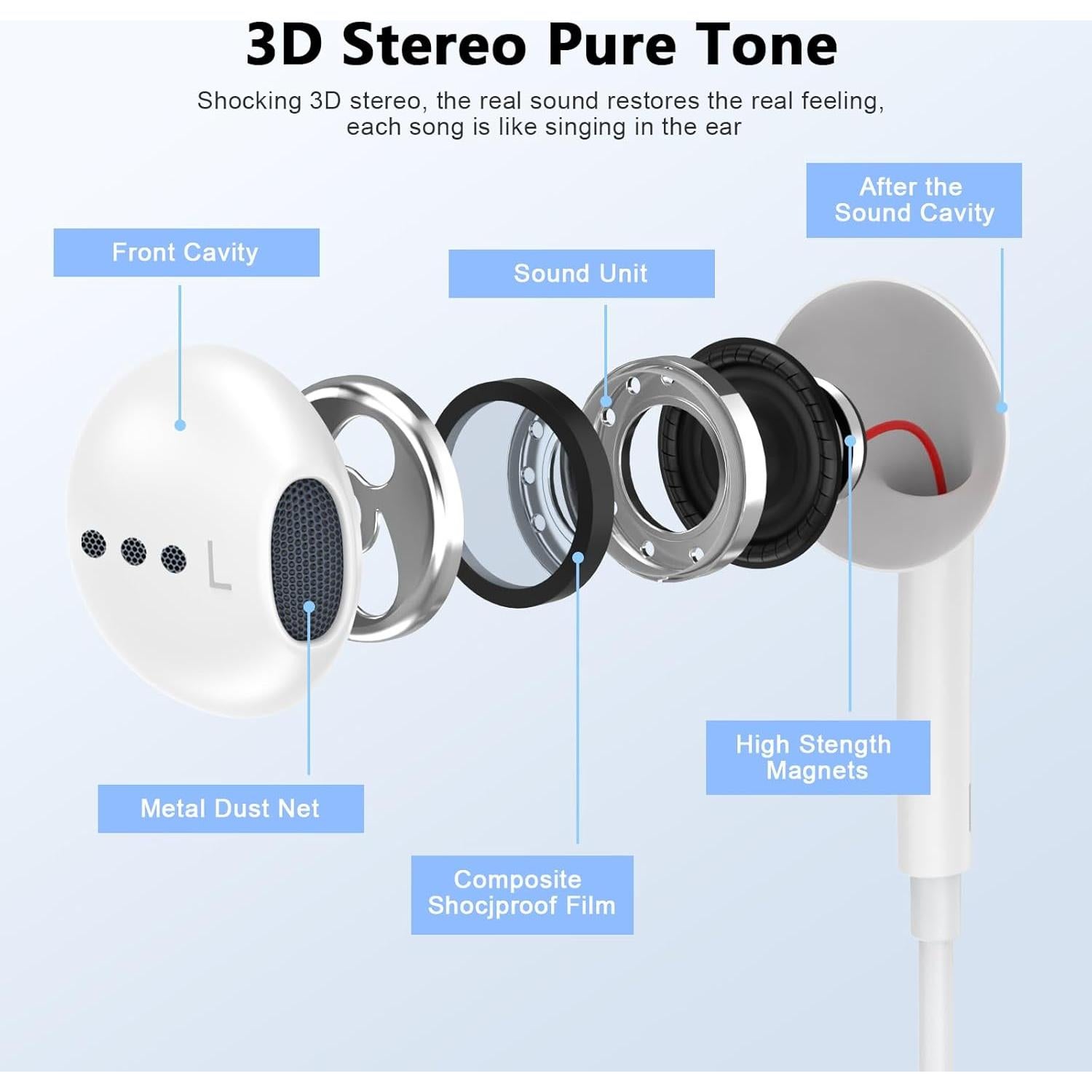 Auriculares USB C 1STCHAMP con Micrófono y Control Remoto - 2 Pack