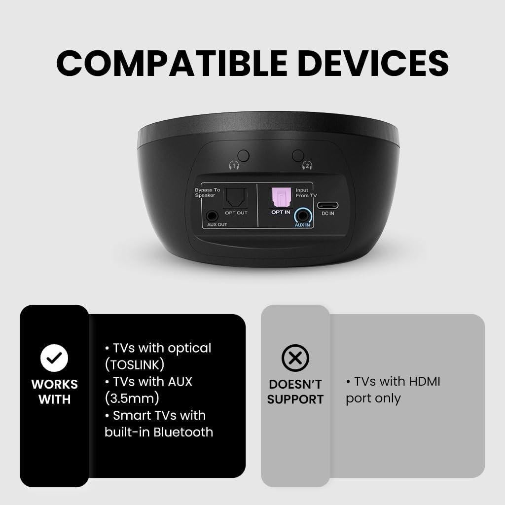 Auriculares Inalámbricos Avantree Medley Clear - 20H, Bluetooth 5.0