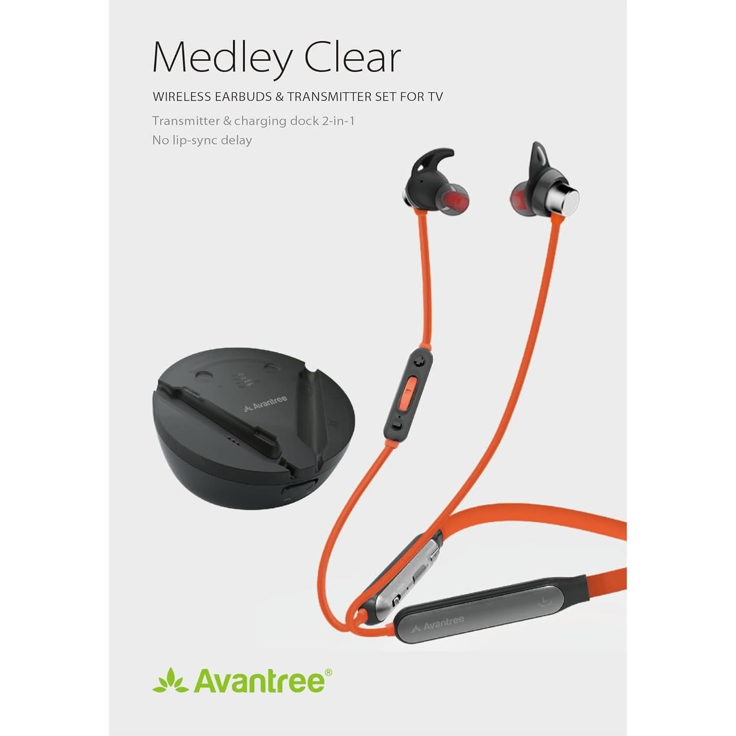 Auriculares Inalámbricos Avantree Medley Clear - 20H, Bluetooth 5.0