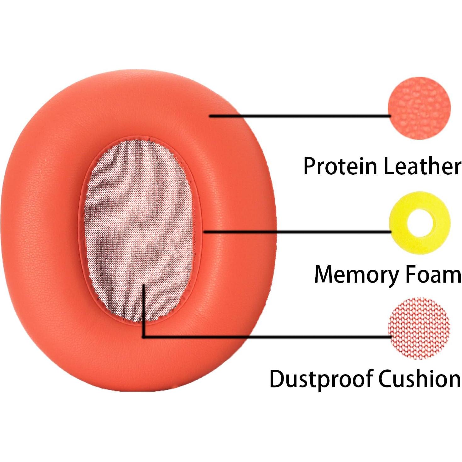 Almohadillas de Repuesto Edifier W820NB - Cuero Premium Naranja