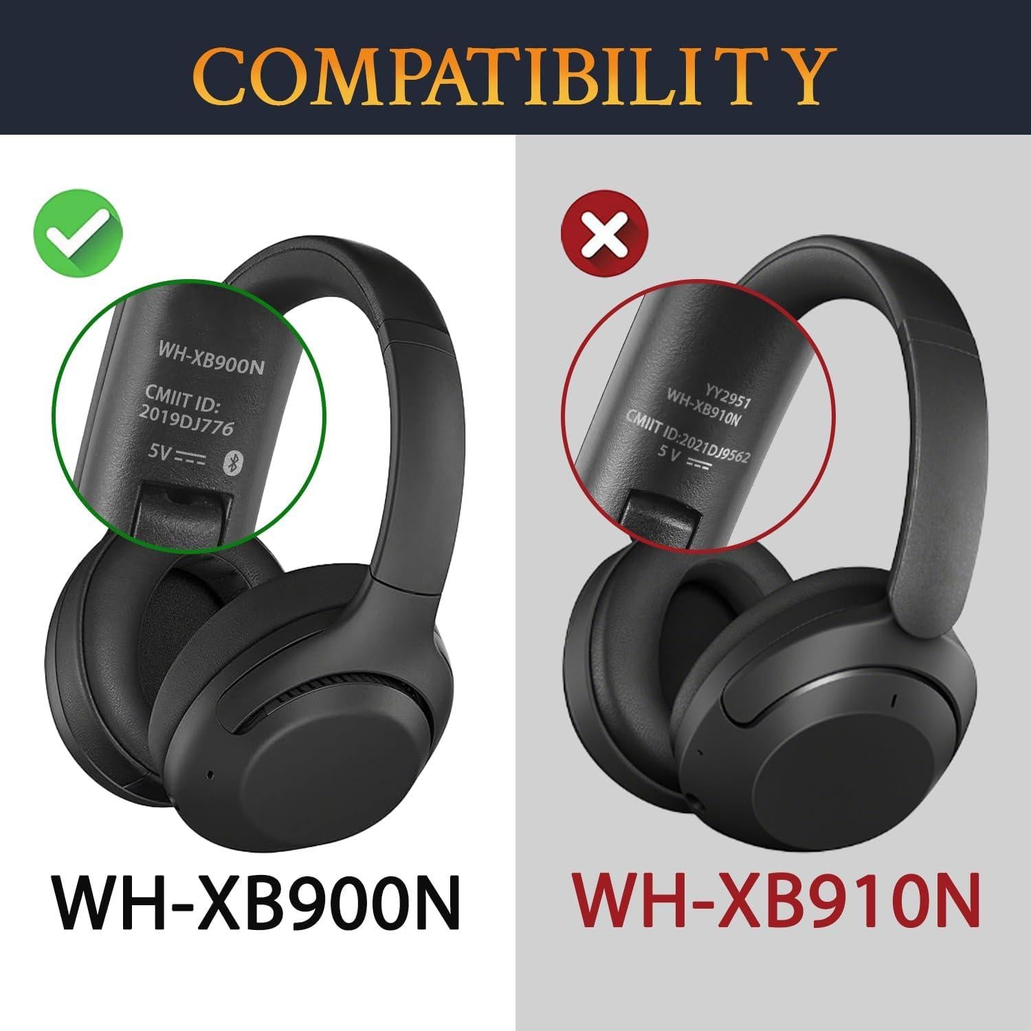 Funda de diadema SOULWIT para auriculares Sony WH-XB900N - Negro