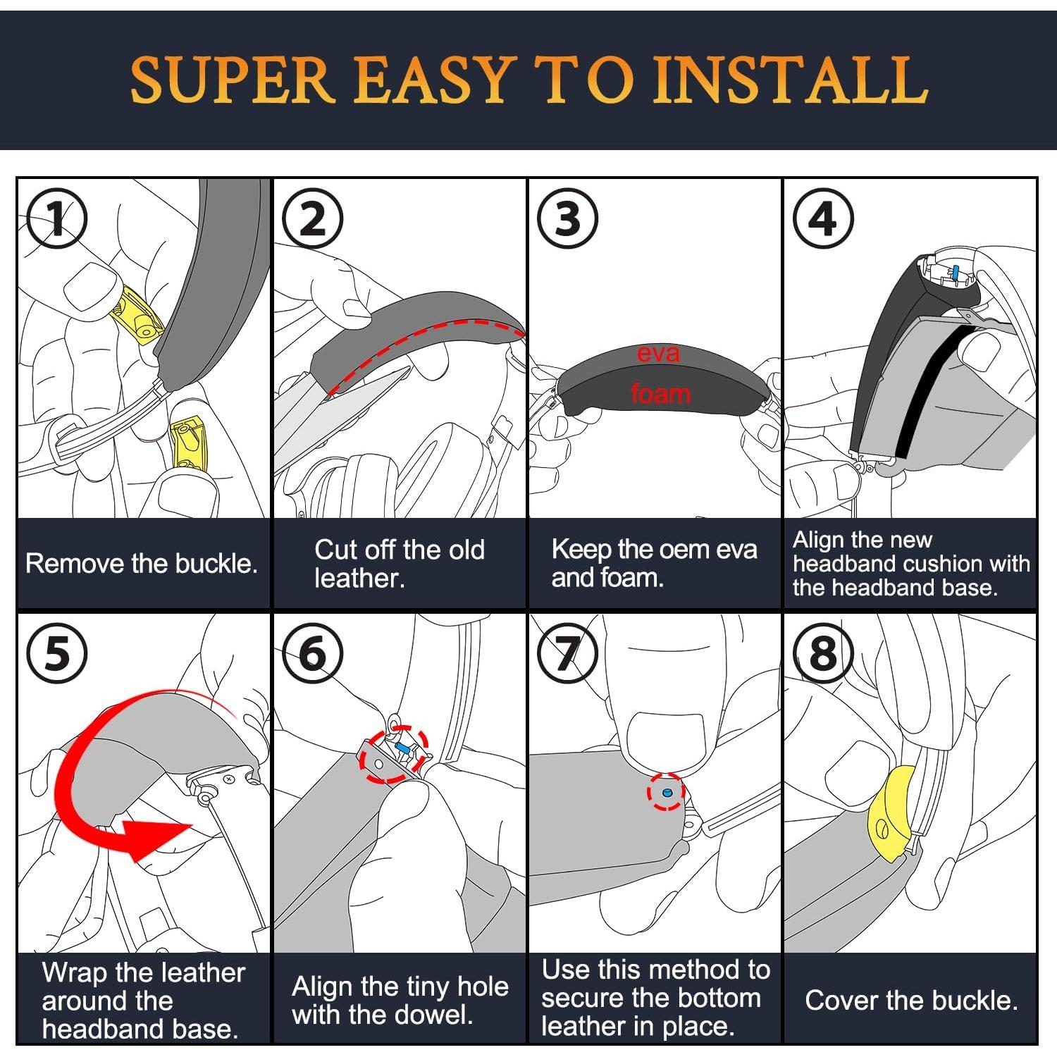 Funda de diadema SOULWIT para auriculares Sony WH-XB900N - Negro