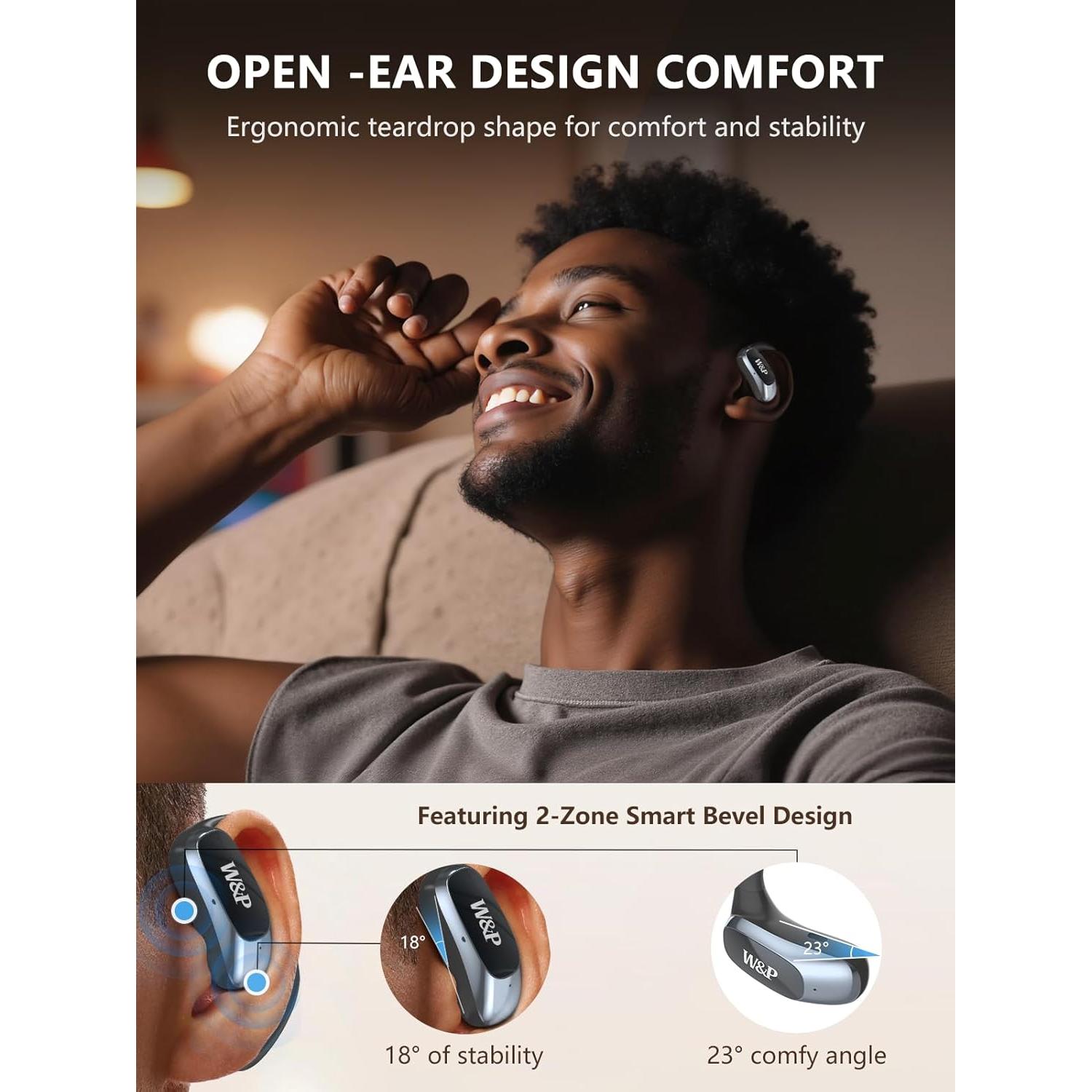 Auriculares Inalámbricos W&P OpenZone - Conducción Ósea, 28h Batería