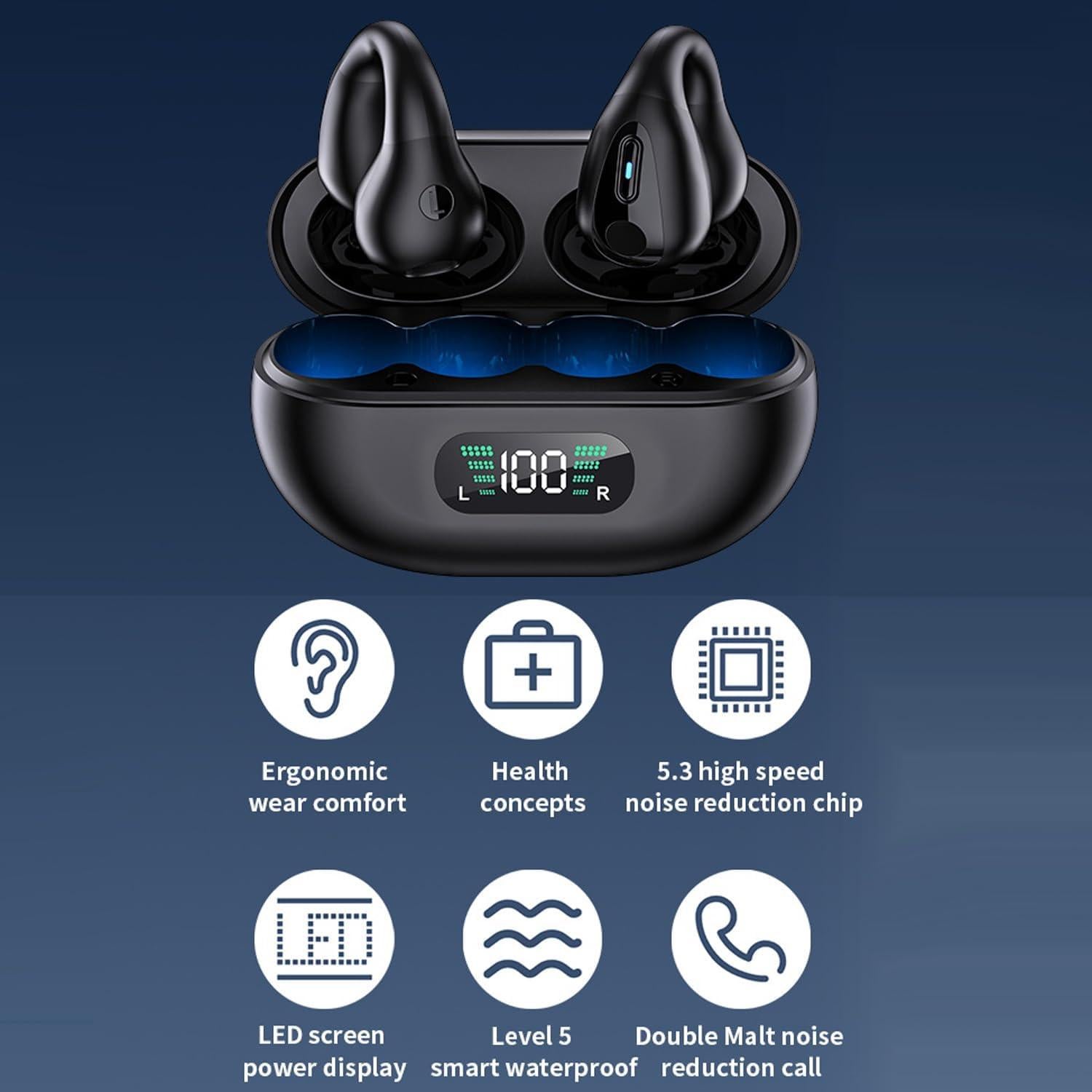 Auriculares Inalámbricos Bluetooth Q80 con Estuche Carga LED