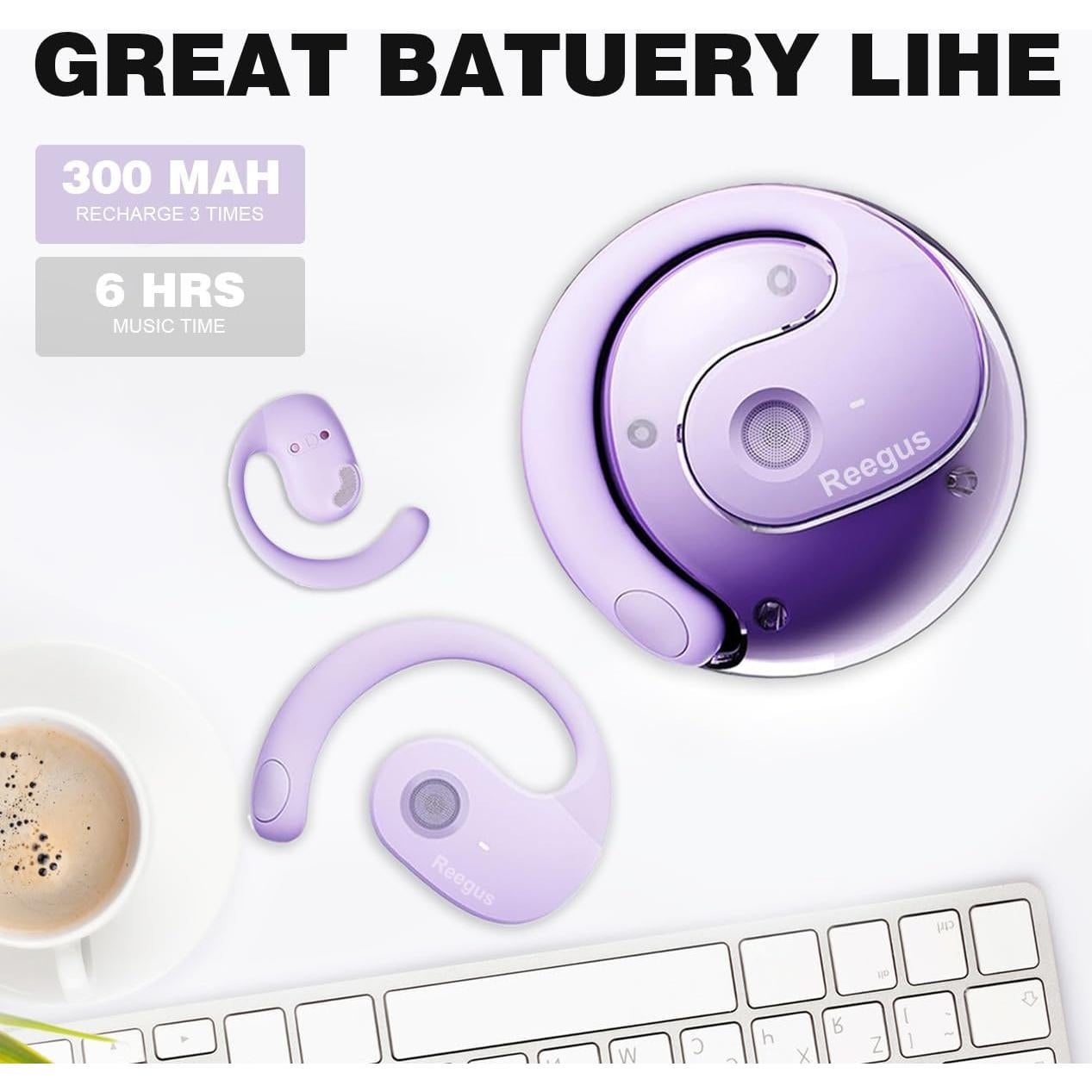 Auriculares Inalámbricos Reegus JM13 Abiertos Bluetooth 5.4 IPX5